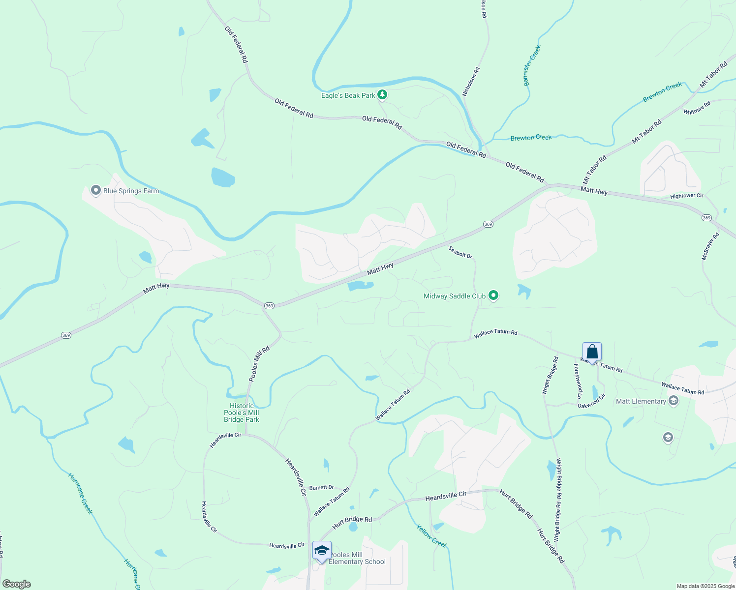 map of restaurants, bars, coffee shops, grocery stores, and more near 8650 Stratford Oaks Avenue in Ball Ground