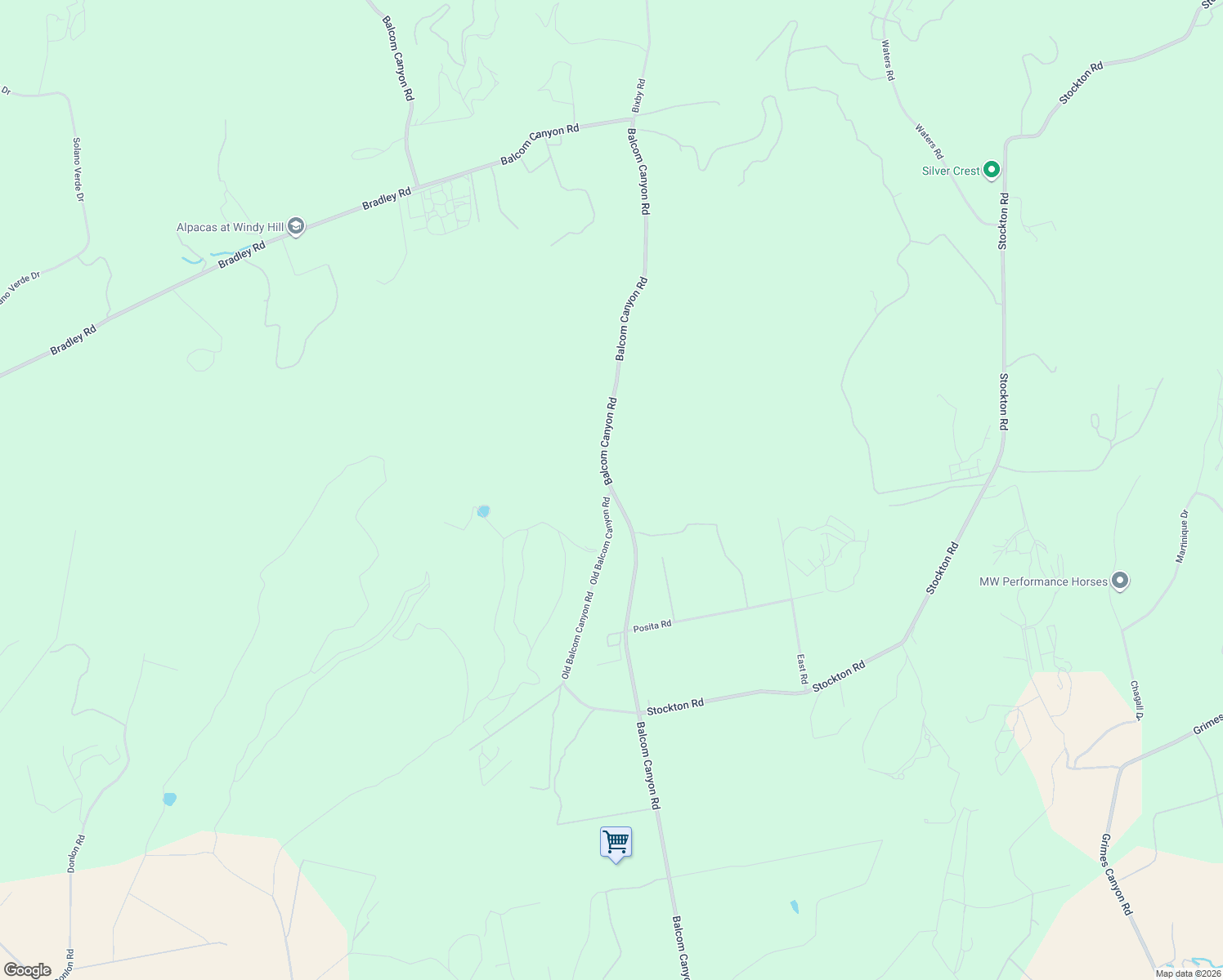 map of restaurants, bars, coffee shops, grocery stores, and more near 6601 Balcom Canyon Road in Somis