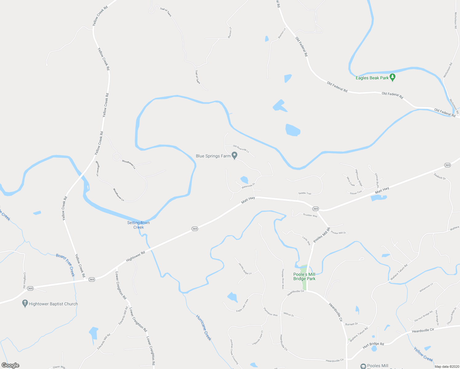 map of restaurants, bars, coffee shops, grocery stores, and more near 8795 Waterside Drive in Ball Ground