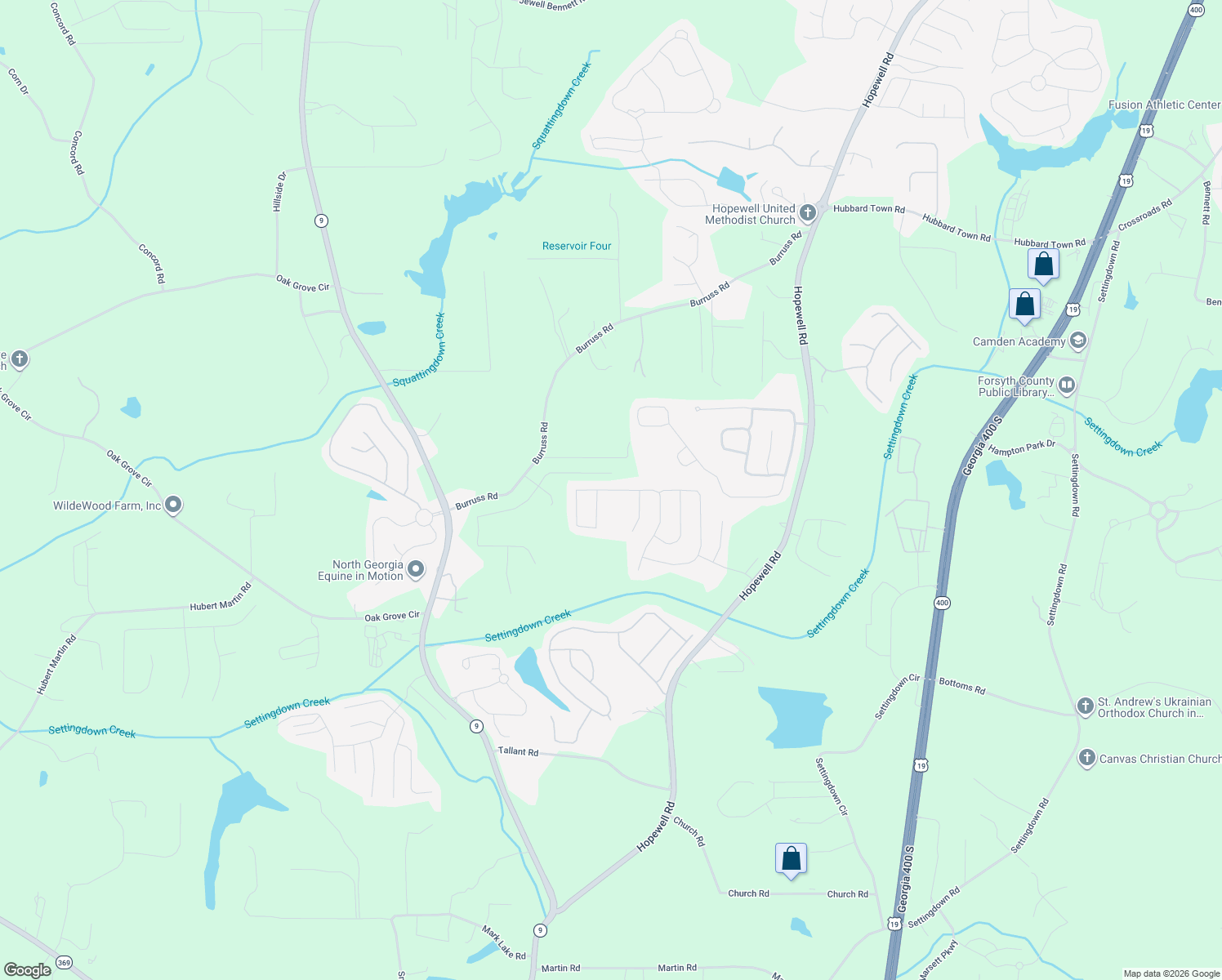 map of restaurants, bars, coffee shops, grocery stores, and more near 5675 Stevehaven Ln in Cumming