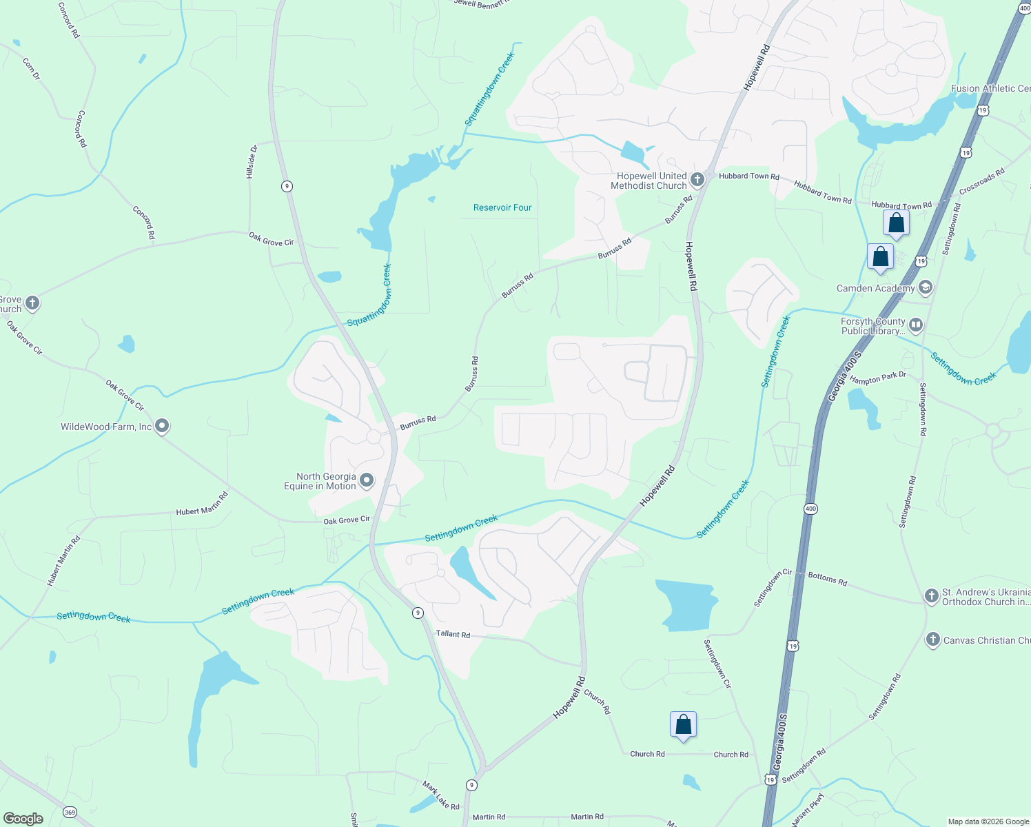 map of restaurants, bars, coffee shops, grocery stores, and more near 5725 Stevehaven Ln in Cumming
