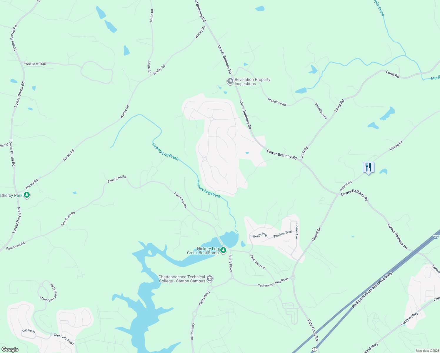 map of restaurants, bars, coffee shops, grocery stores, and more near 814 Commerce Trail in Canton