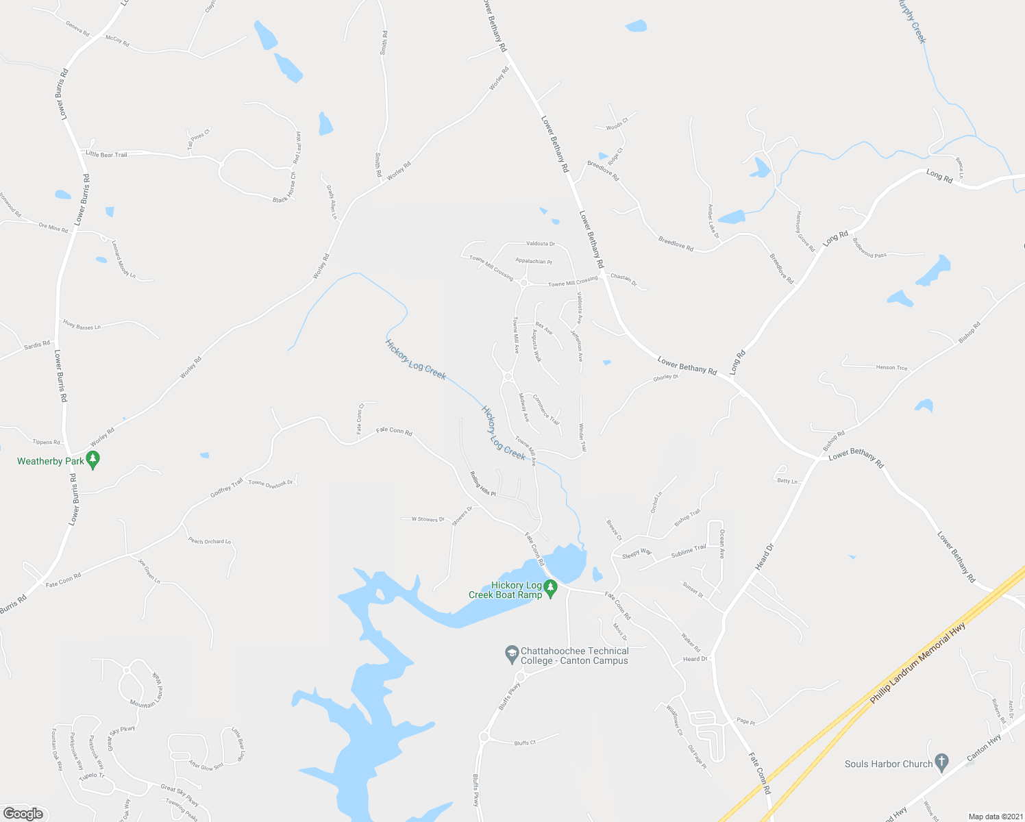 map of restaurants, bars, coffee shops, grocery stores, and more near 2064 Towne Mill Ave in Canton