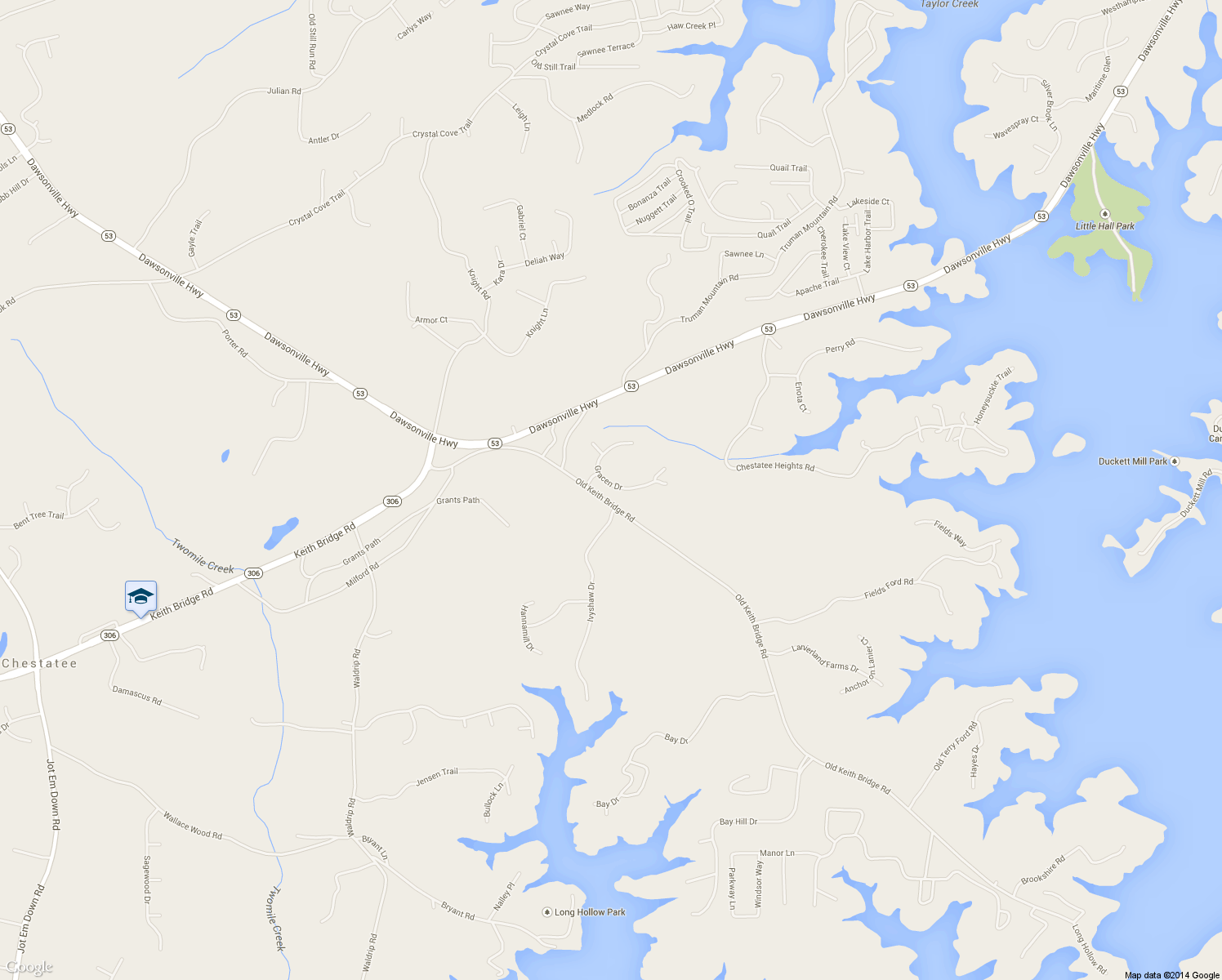 map of restaurants, bars, coffee shops, grocery stores, and more near 8040 Gracen Drive in Gainesville