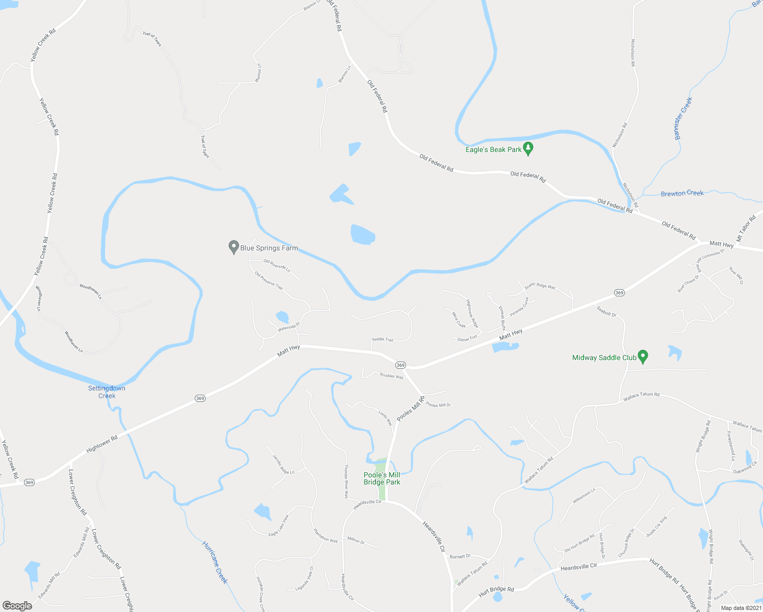 map of restaurants, bars, coffee shops, grocery stores, and more near 8940 Saddle Trail in Ball Ground