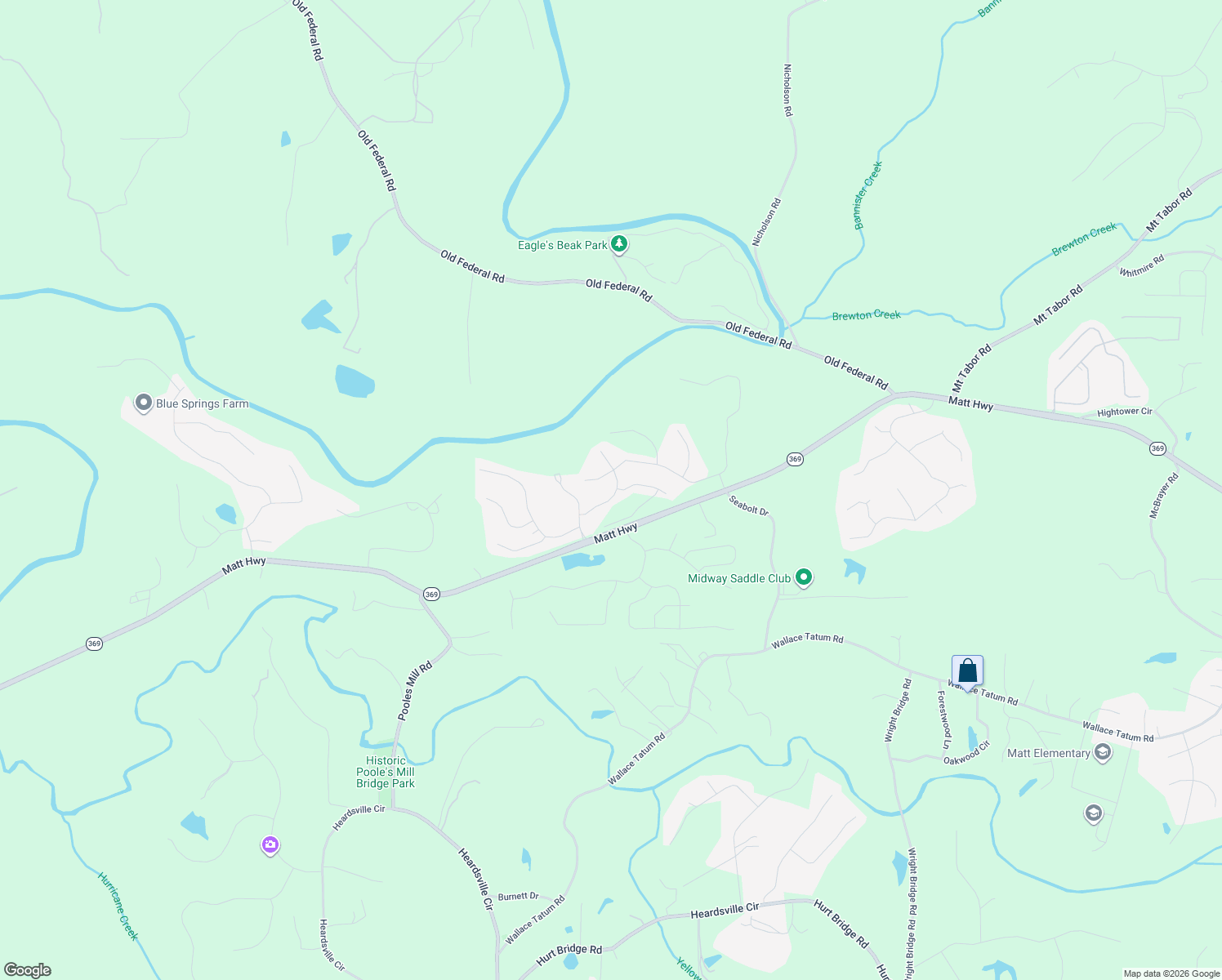 map of restaurants, bars, coffee shops, grocery stores, and more near 8045 Veranda Curve in Ball Ground