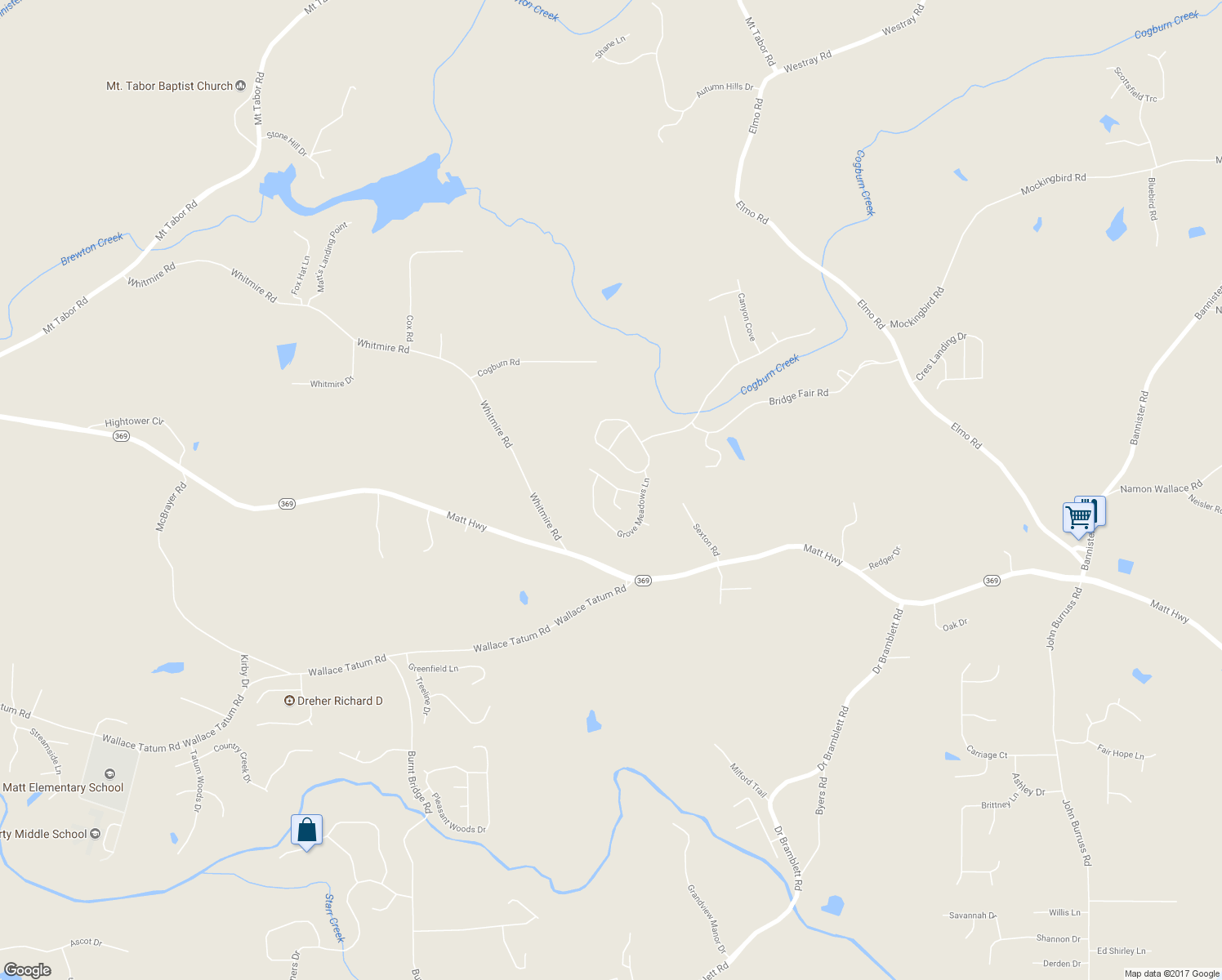 map of restaurants, bars, coffee shops, grocery stores, and more near 6615 Bridge Stream Road in Cumming