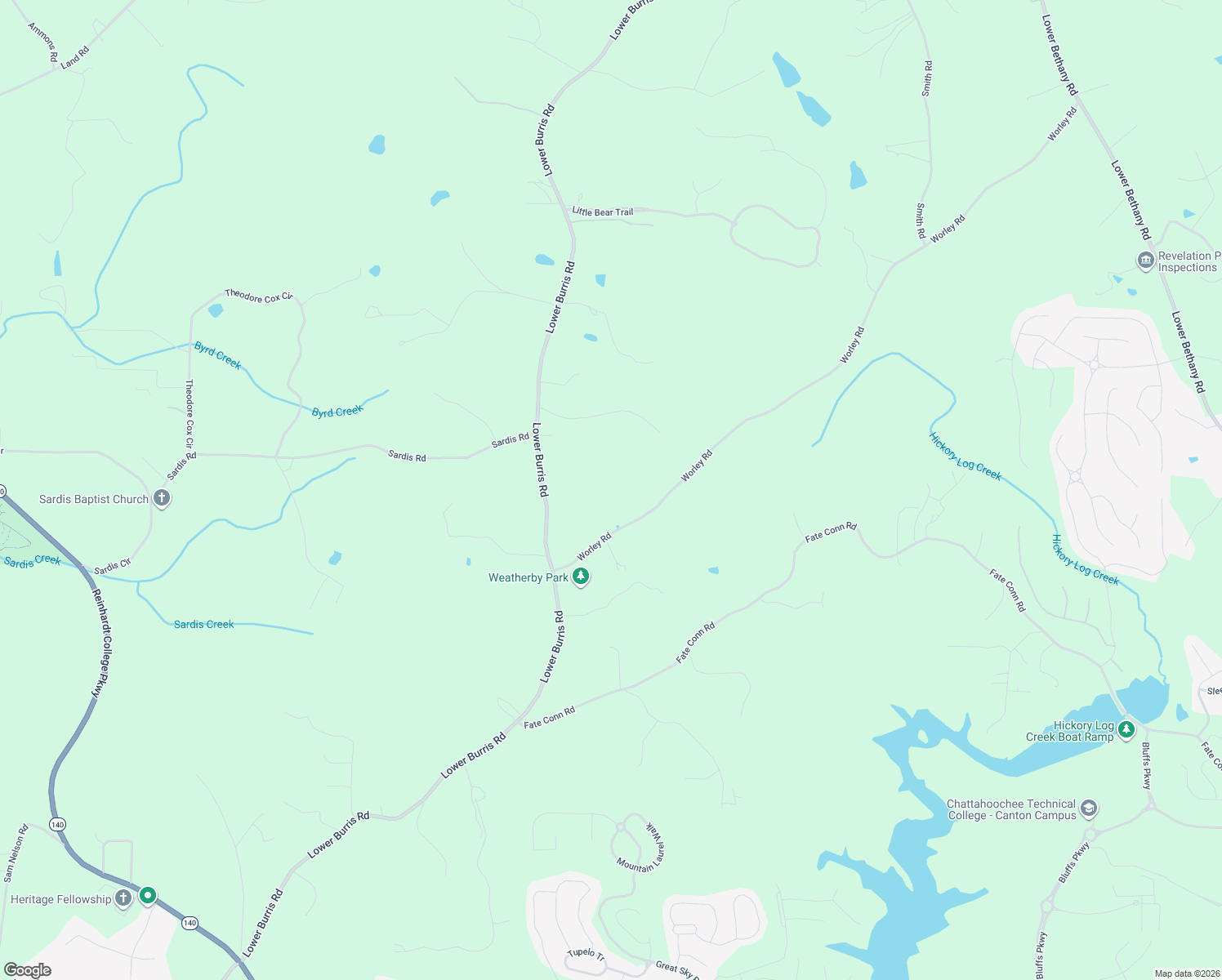 map of restaurants, bars, coffee shops, grocery stores, and more near 443 Worley Road in Canton