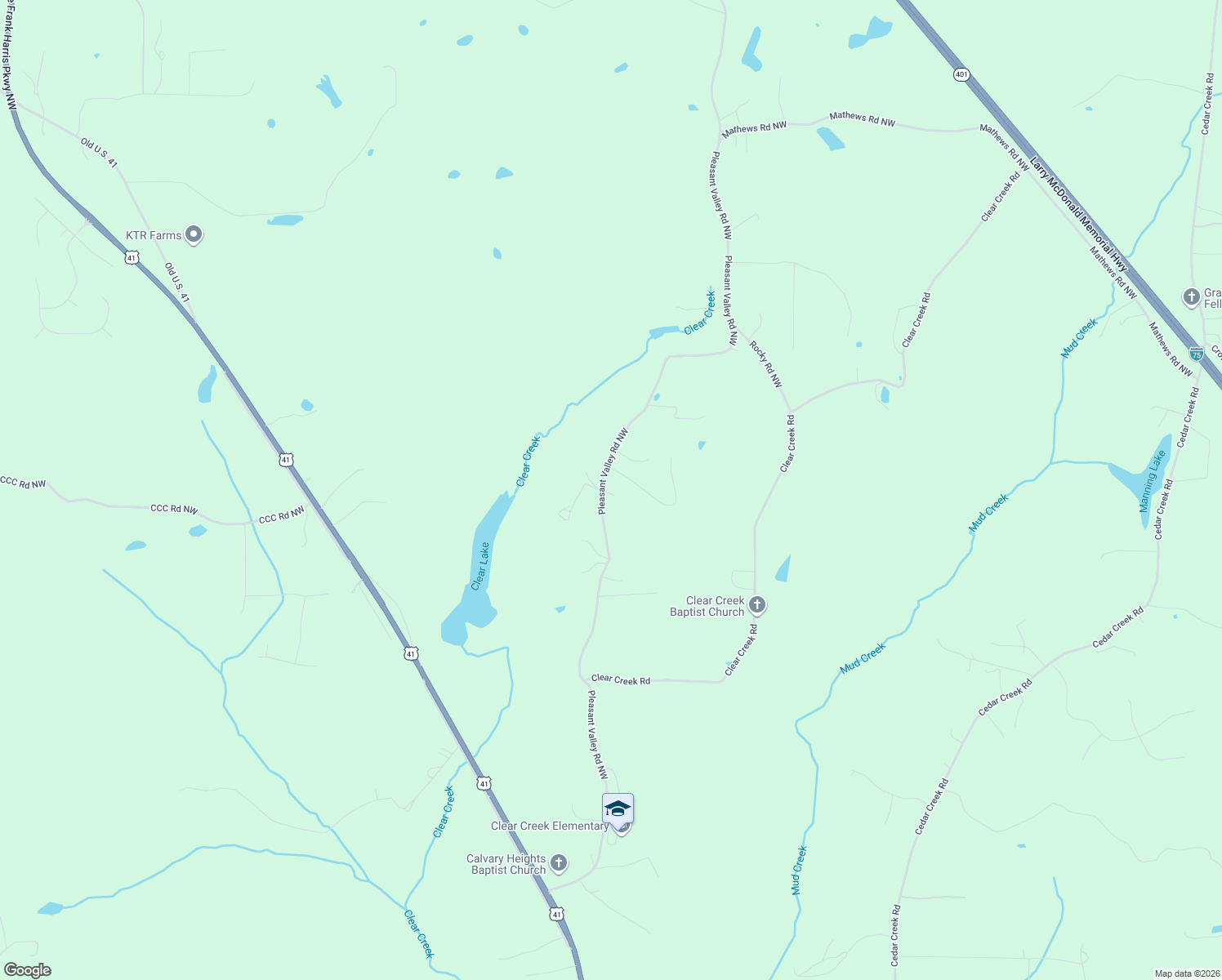 map of restaurants, bars, coffee shops, grocery stores, and more near 288 Pleasant Valley Road Northwest in Adairsville
