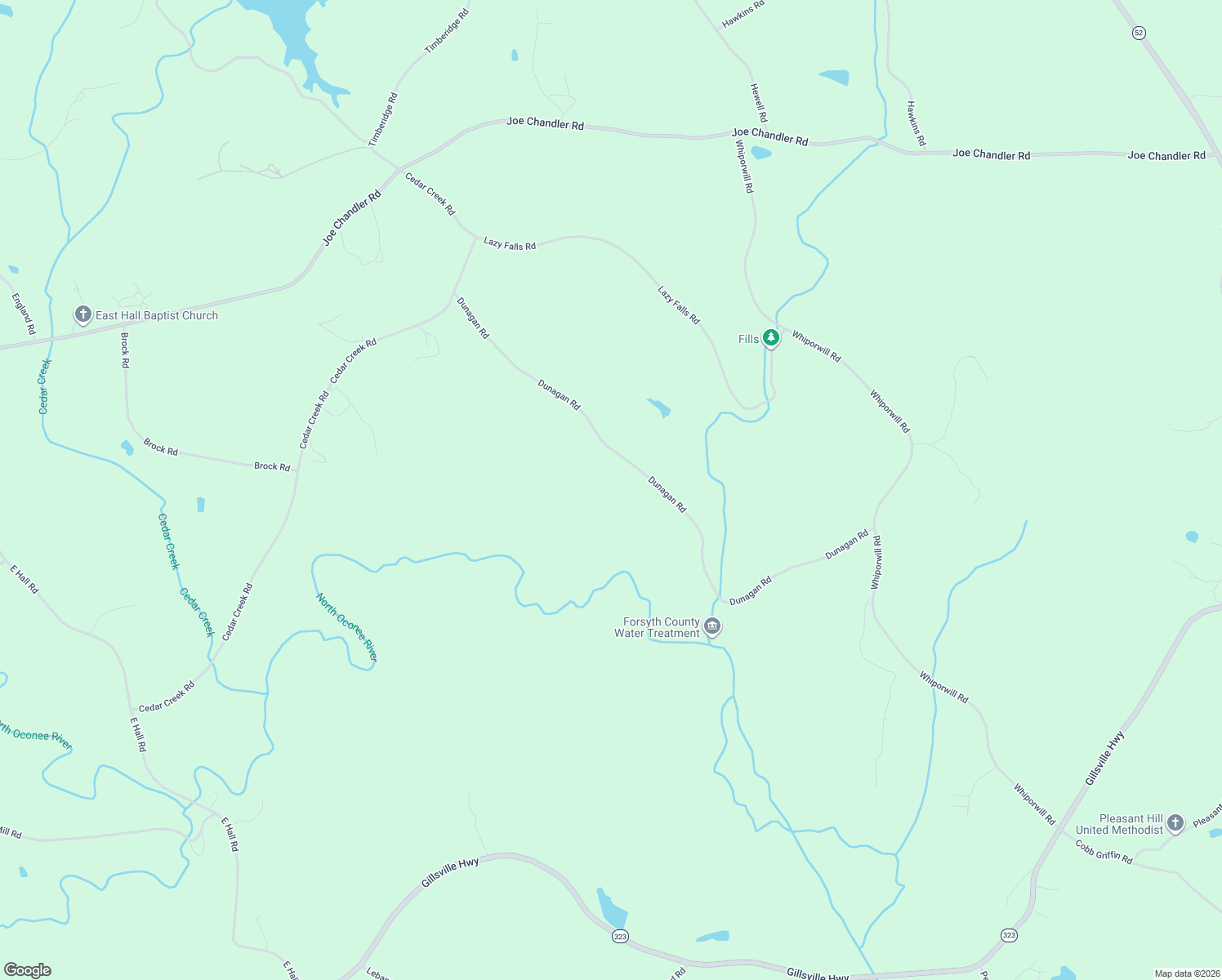 map of restaurants, bars, coffee shops, grocery stores, and more near 4062 Dunagan Road in Gainesville