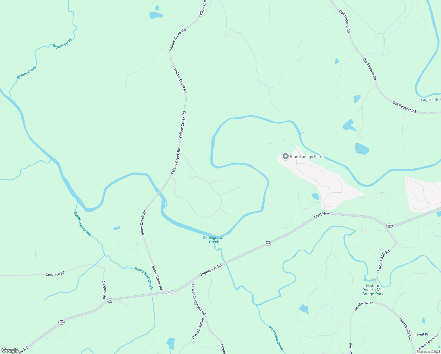 map of restaurants, bars, coffee shops, grocery stores, and more near 411 River Bluff Lane in Ball Ground