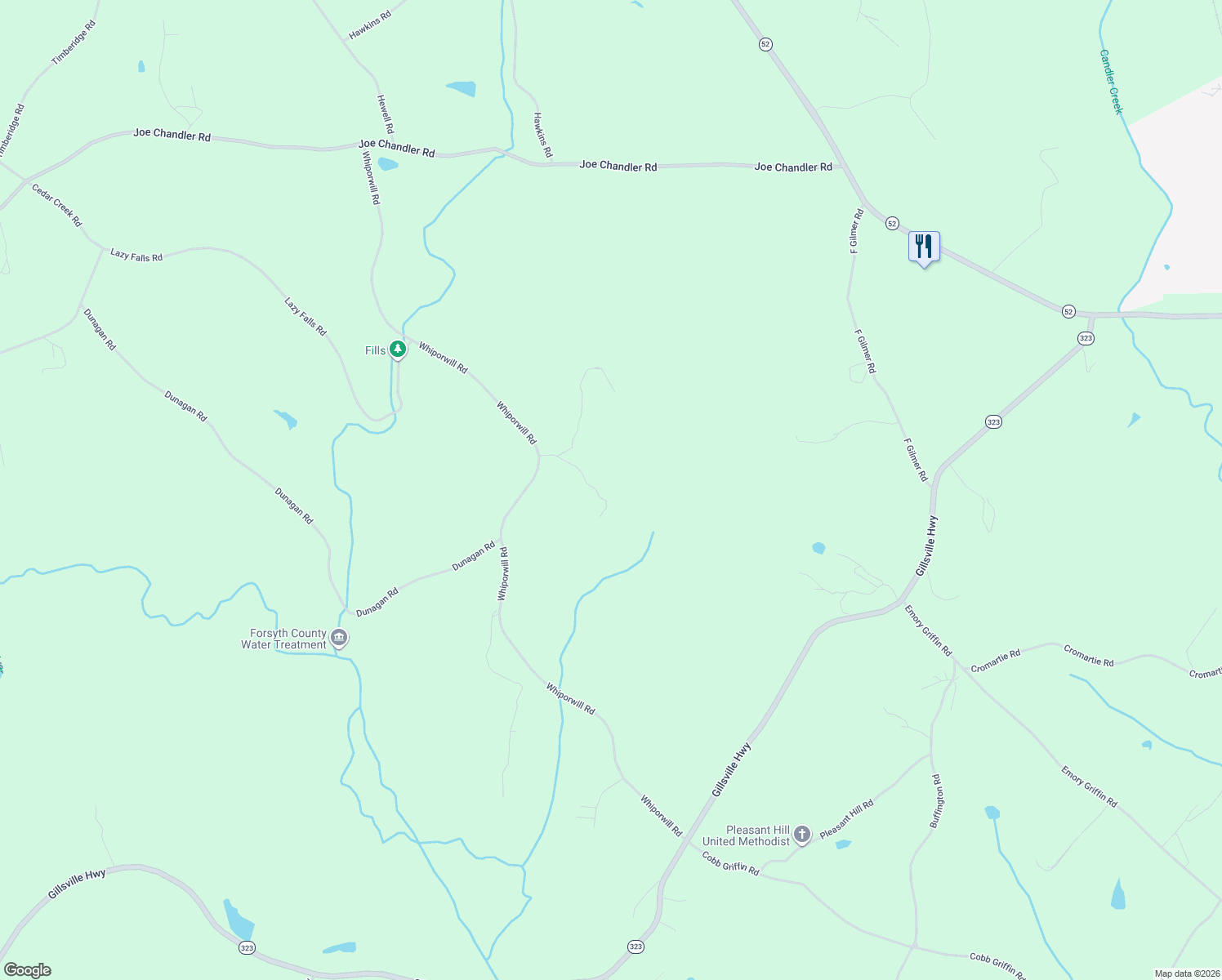 map of restaurants, bars, coffee shops, grocery stores, and more near 4363 Lipscomb Road in Gillsville