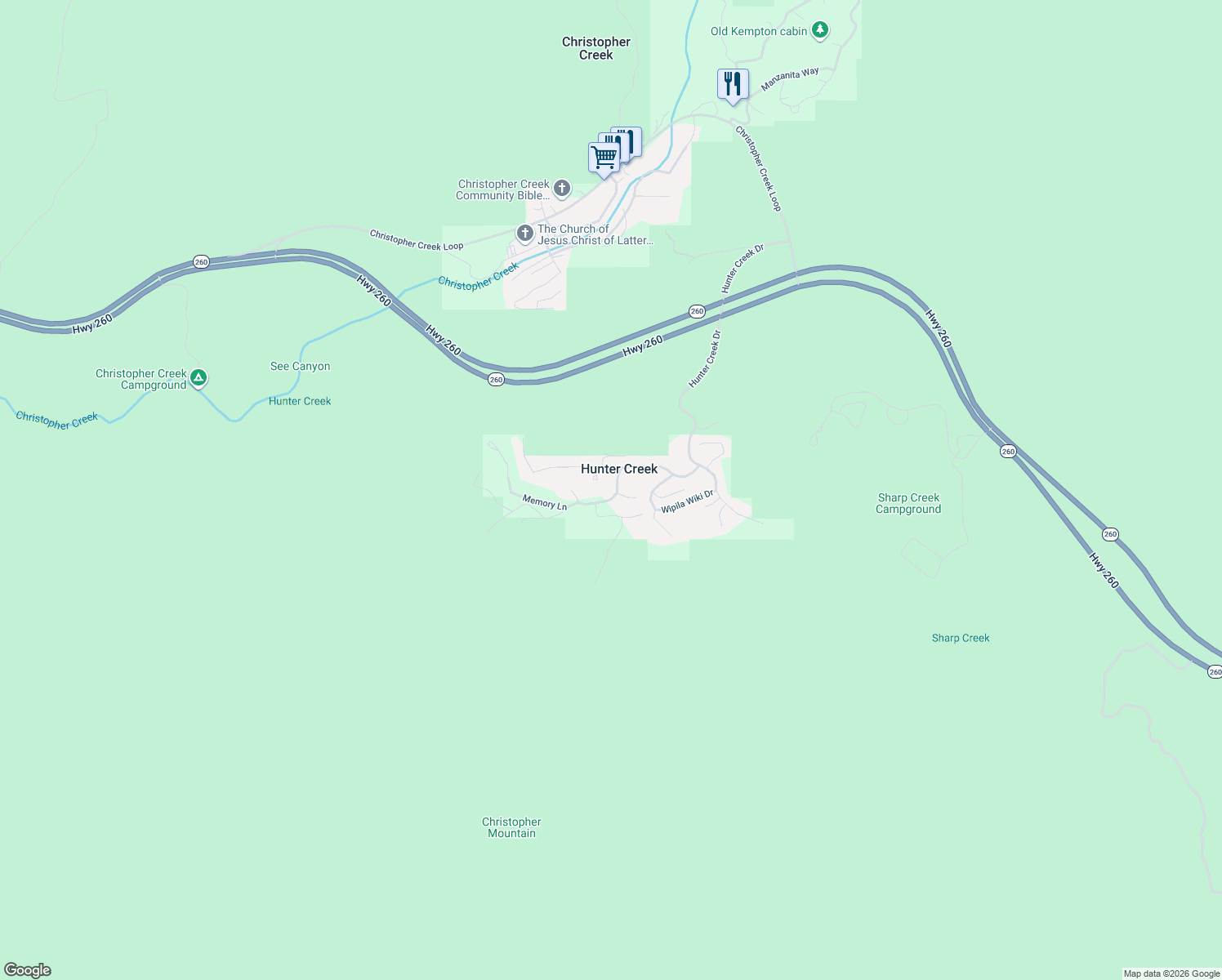 map of restaurants, bars, coffee shops, grocery stores, and more near 185 East Green Apple Lane in Payson