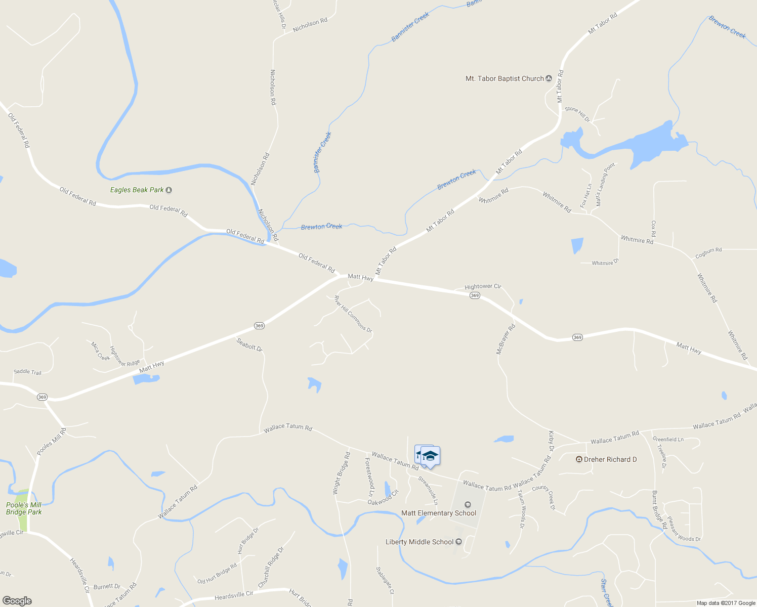 map of restaurants, bars, coffee shops, grocery stores, and more near 8225 River Mill Court in Ball Ground