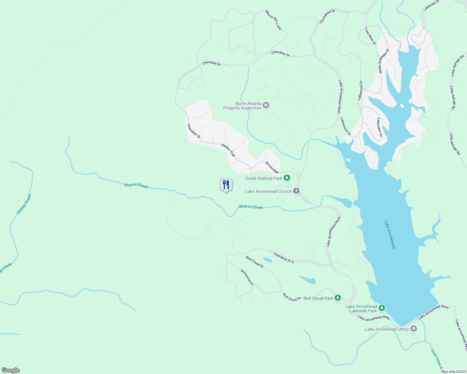 map of restaurants, bars, coffee shops, grocery stores, and more near in Waleska