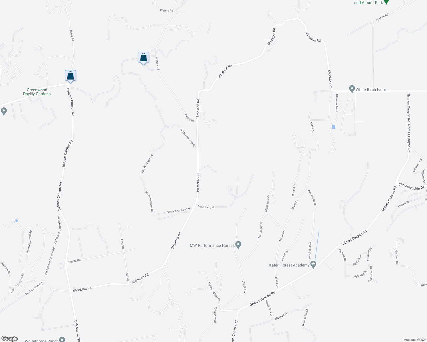 map of restaurants, bars, coffee shops, grocery stores, and more near 9332 Stockton Road in Moorpark