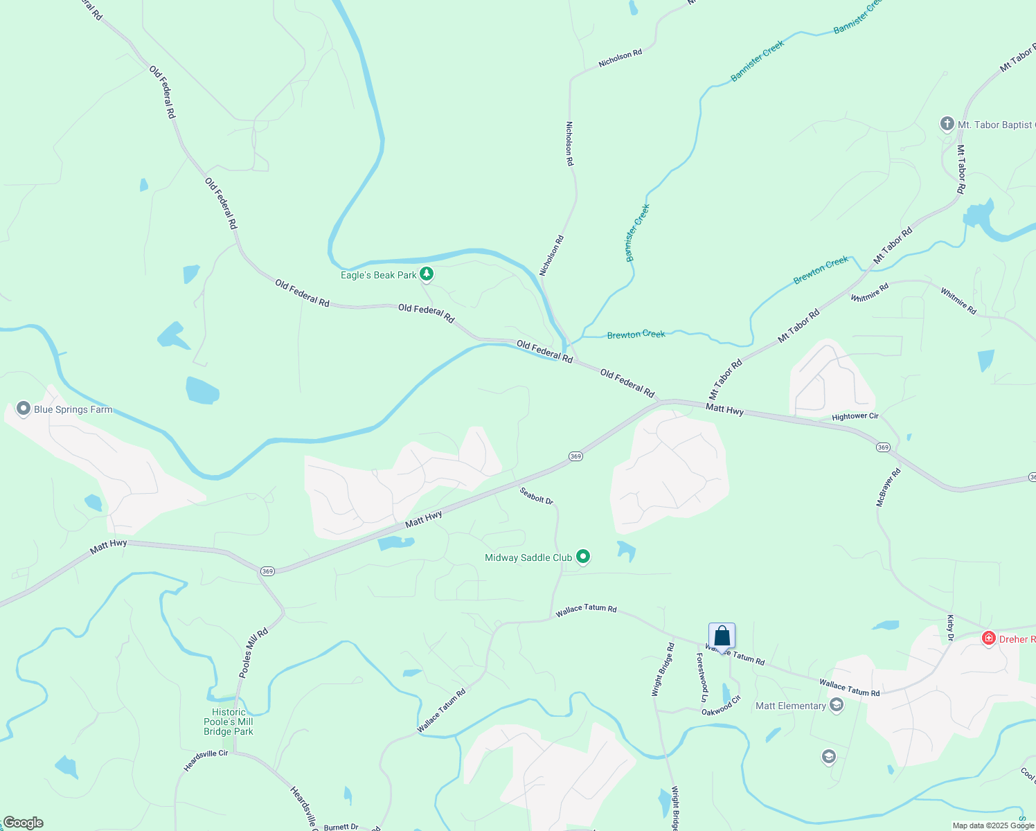 map of restaurants, bars, coffee shops, grocery stores, and more near 8335 Scenic Ridge Way in Ball Ground