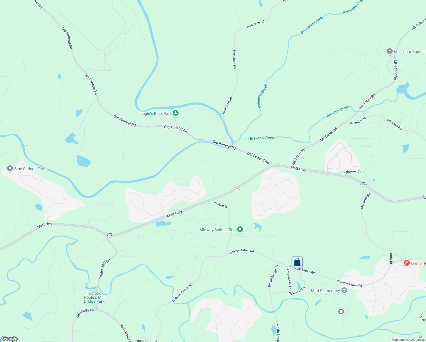 map of restaurants, bars, coffee shops, grocery stores, and more near 8335 Scenic Ridge Way in Ball Ground