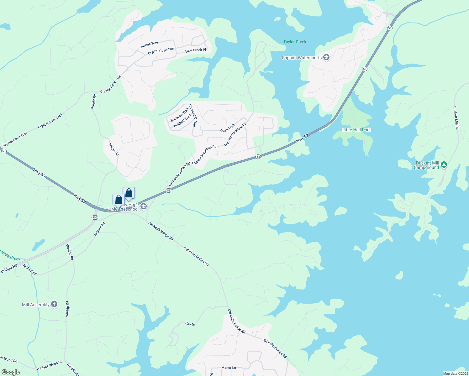 map of restaurants, bars, coffee shops, grocery stores, and more near 4620 Enota Court in Gainesville