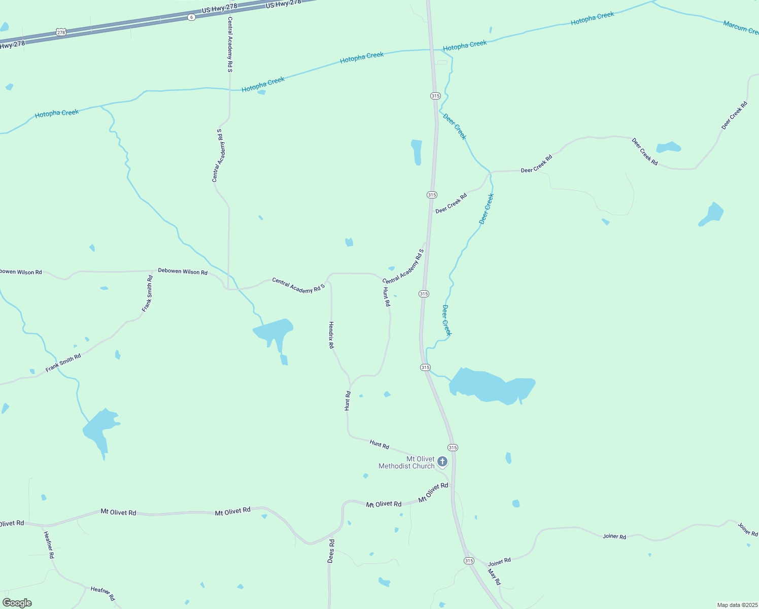 map of restaurants, bars, coffee shops, grocery stores, and more near 1277 Hunt Road in Batesville