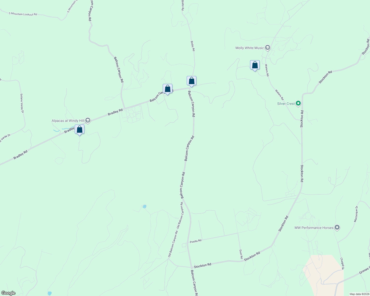 map of restaurants, bars, coffee shops, grocery stores, and more near 6601-6913 Balcom Canyon Road in Somis