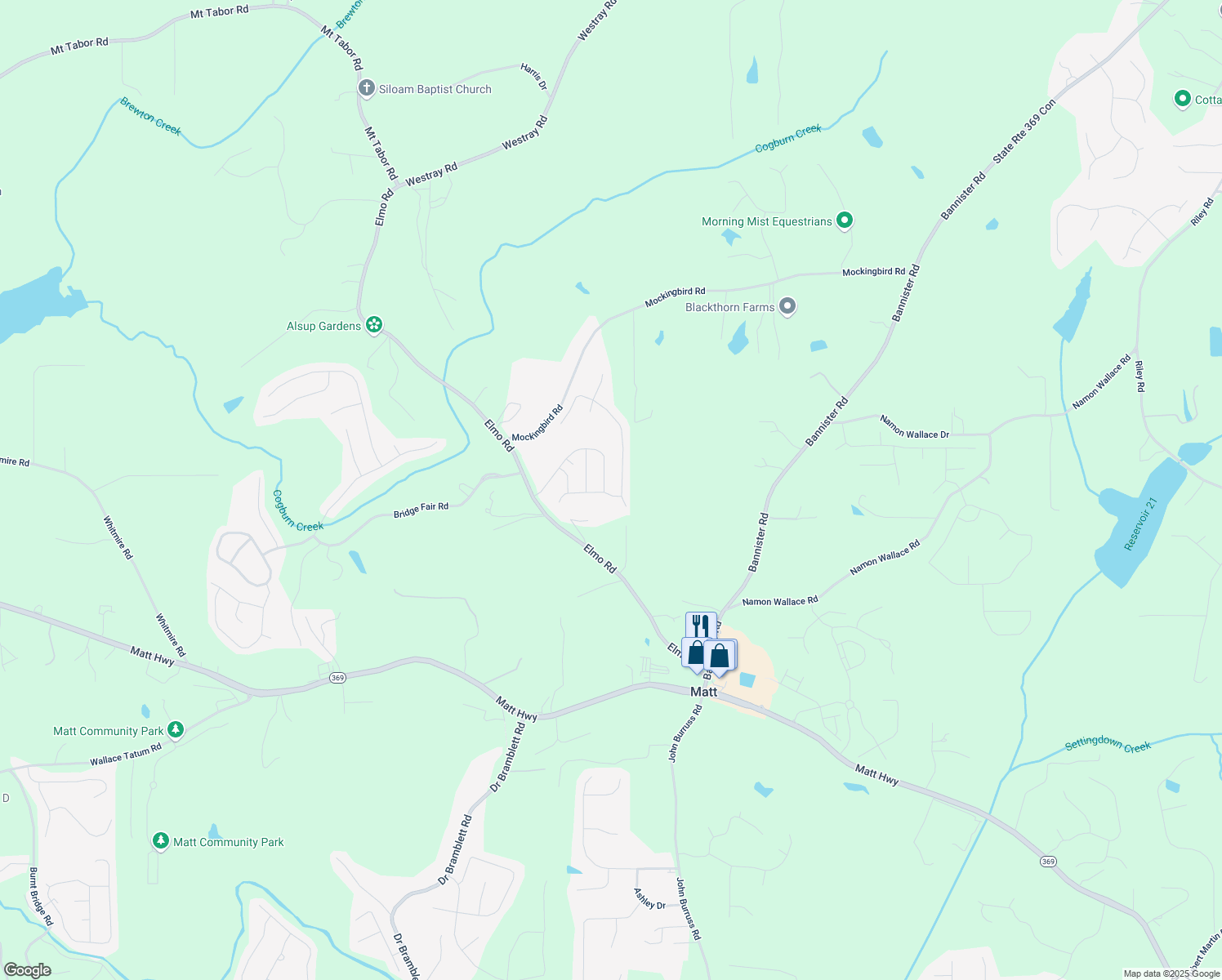 map of restaurants, bars, coffee shops, grocery stores, and more near 6235 Crescent Landing Drive in Cumming