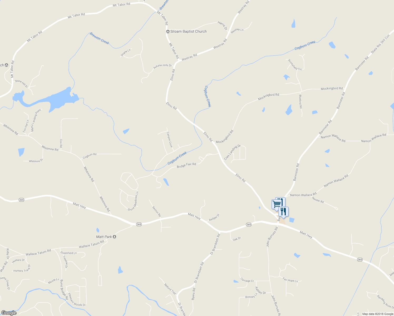 map of restaurants, bars, coffee shops, grocery stores, and more near 5950 Bridge Stone Court in Cumming