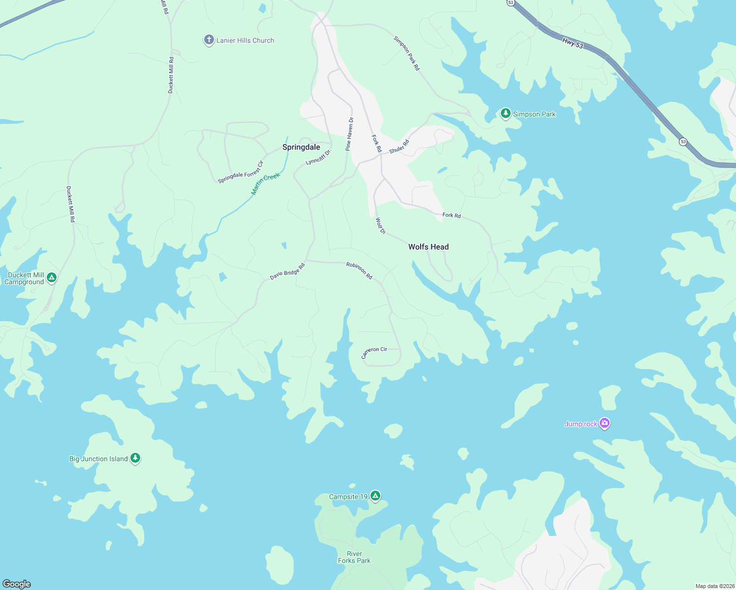 map of restaurants, bars, coffee shops, grocery stores, and more near 3414 Robinson Road in Gainesville