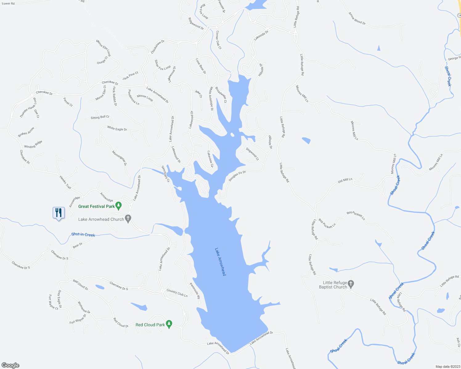 map of restaurants, bars, coffee shops, grocery stores, and more near 161 Douglas Fir Drive in Waleska
