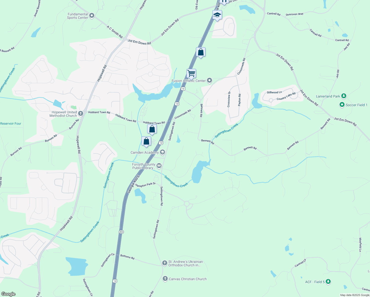 map of restaurants, bars, coffee shops, grocery stores, and more near 5440 Old Haven Ct in Cumming