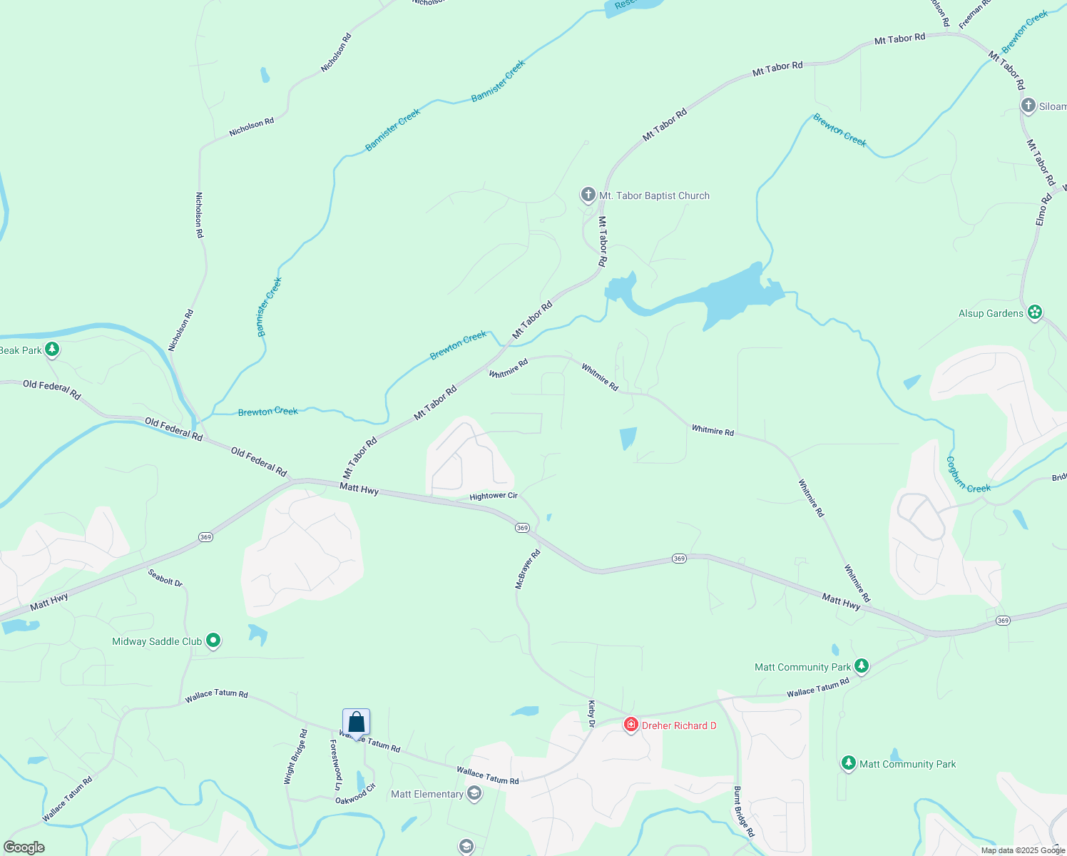 map of restaurants, bars, coffee shops, grocery stores, and more near 7615 Whitmire Road in Cumming