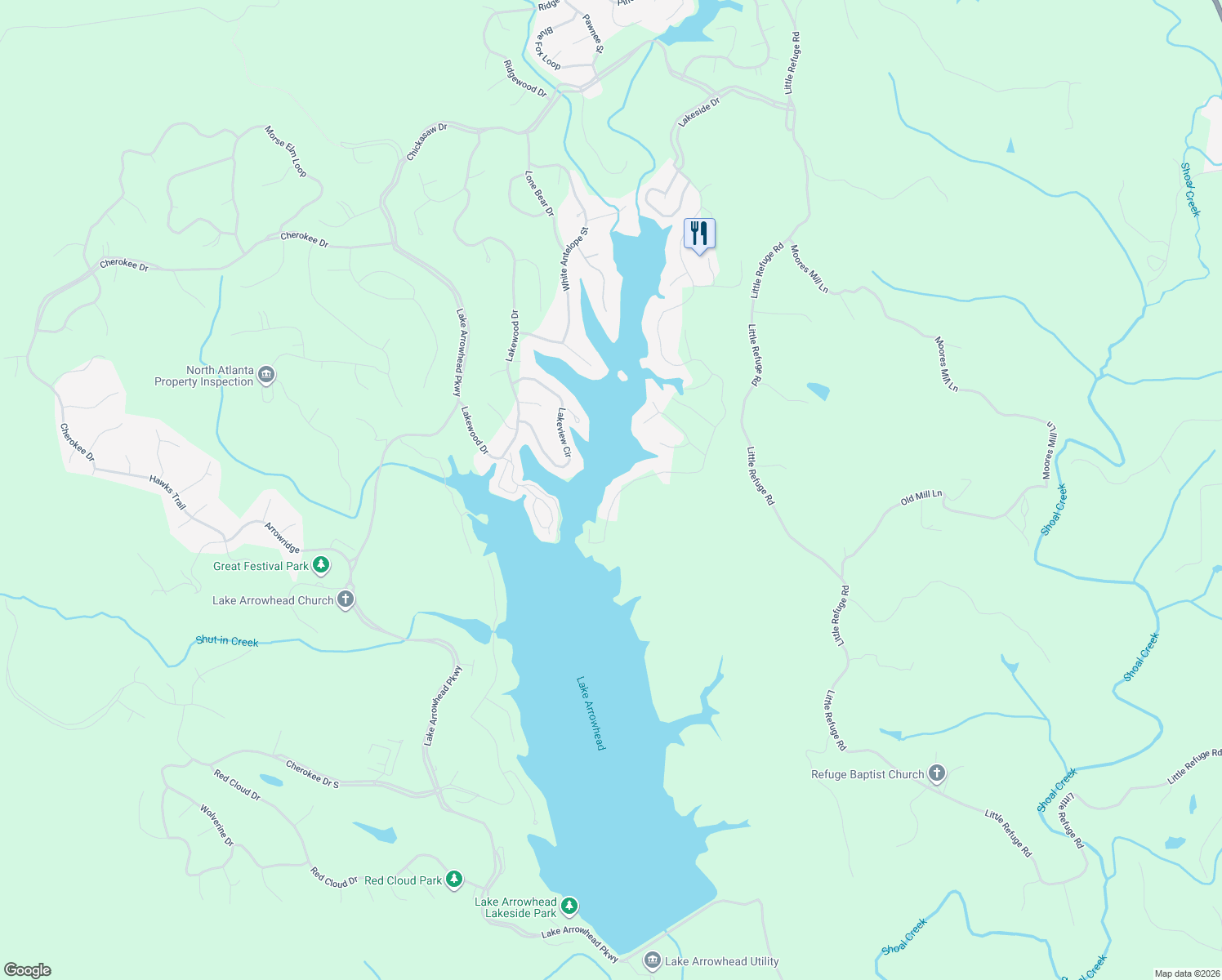 map of restaurants, bars, coffee shops, grocery stores, and more near 154 Douglas Fir Drive in Waleska