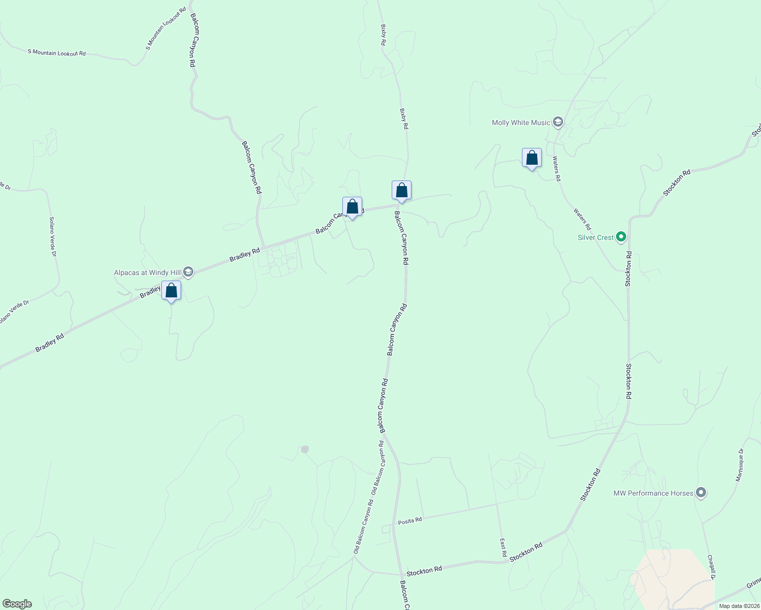 map of restaurants, bars, coffee shops, grocery stores, and more near 7907 Balcom Canyon Road in Somis