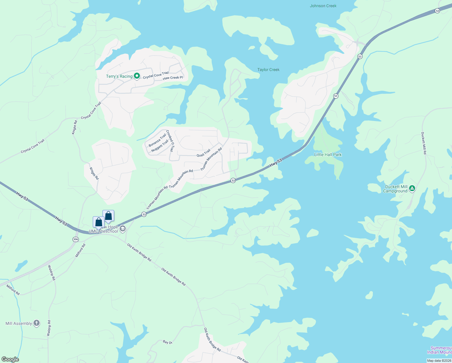 map of restaurants, bars, coffee shops, grocery stores, and more near 4250 Dawsonville Highway in Gainesville