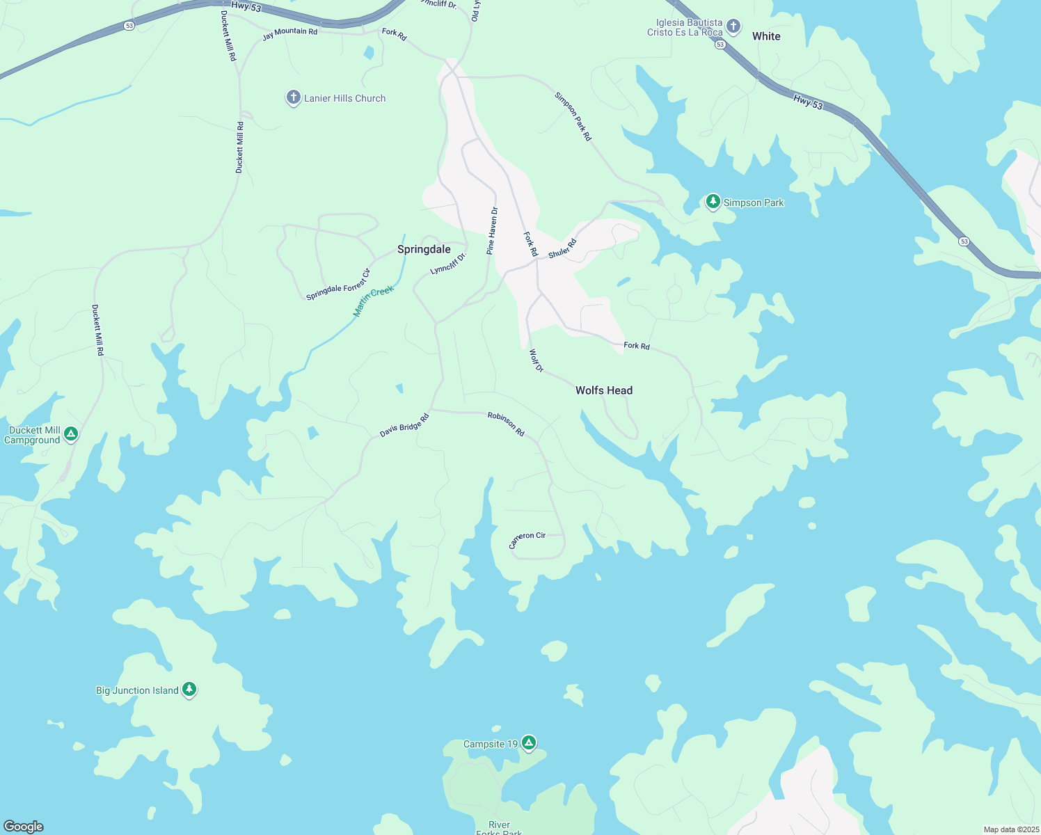 map of restaurants, bars, coffee shops, grocery stores, and more near 3523 Dockside Shores Drive in Gainesville