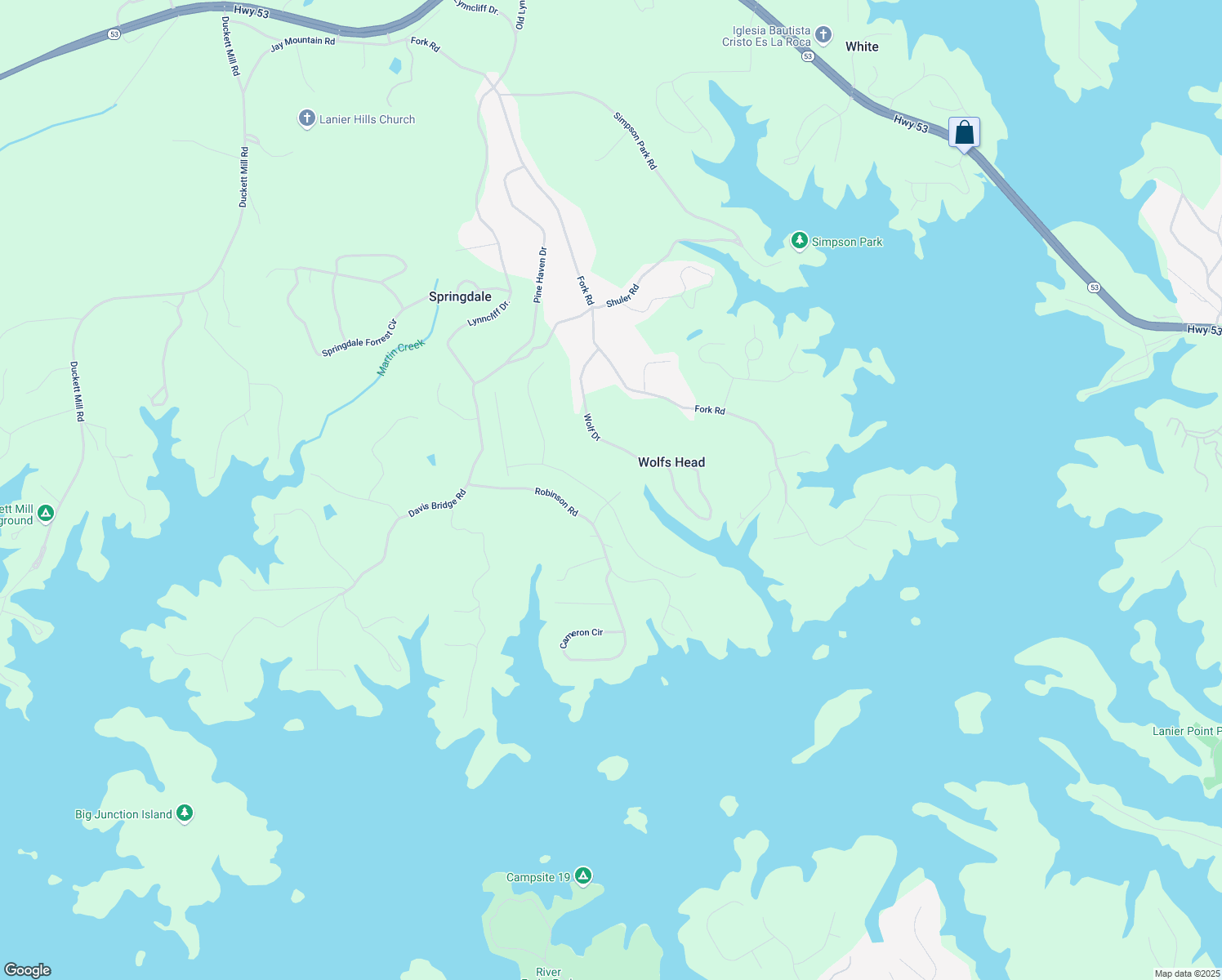 map of restaurants, bars, coffee shops, grocery stores, and more near 3506 Dockside Shores Drive in Gainesville