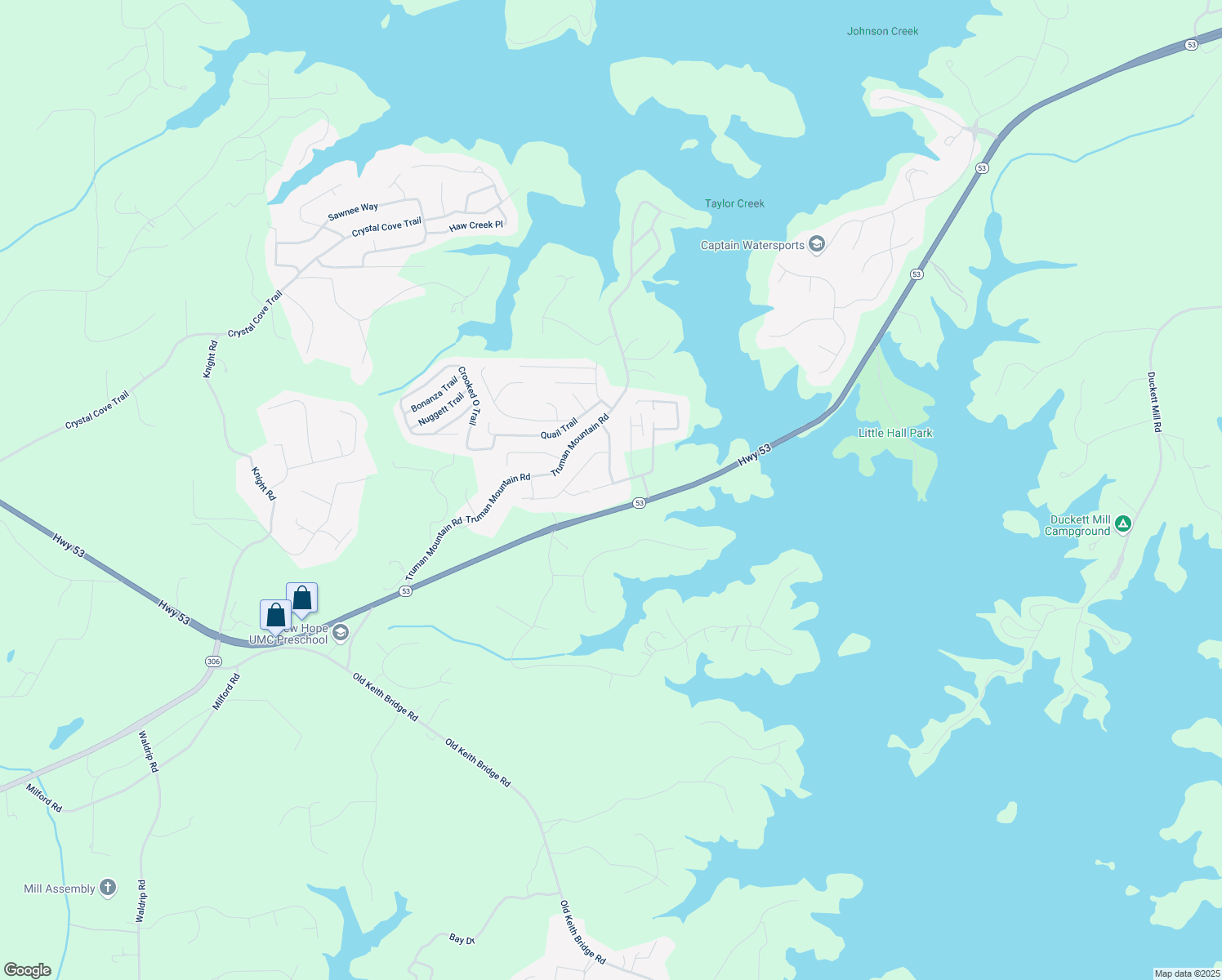 map of restaurants, bars, coffee shops, grocery stores, and more near 5480 Apache Trail in Gainesville