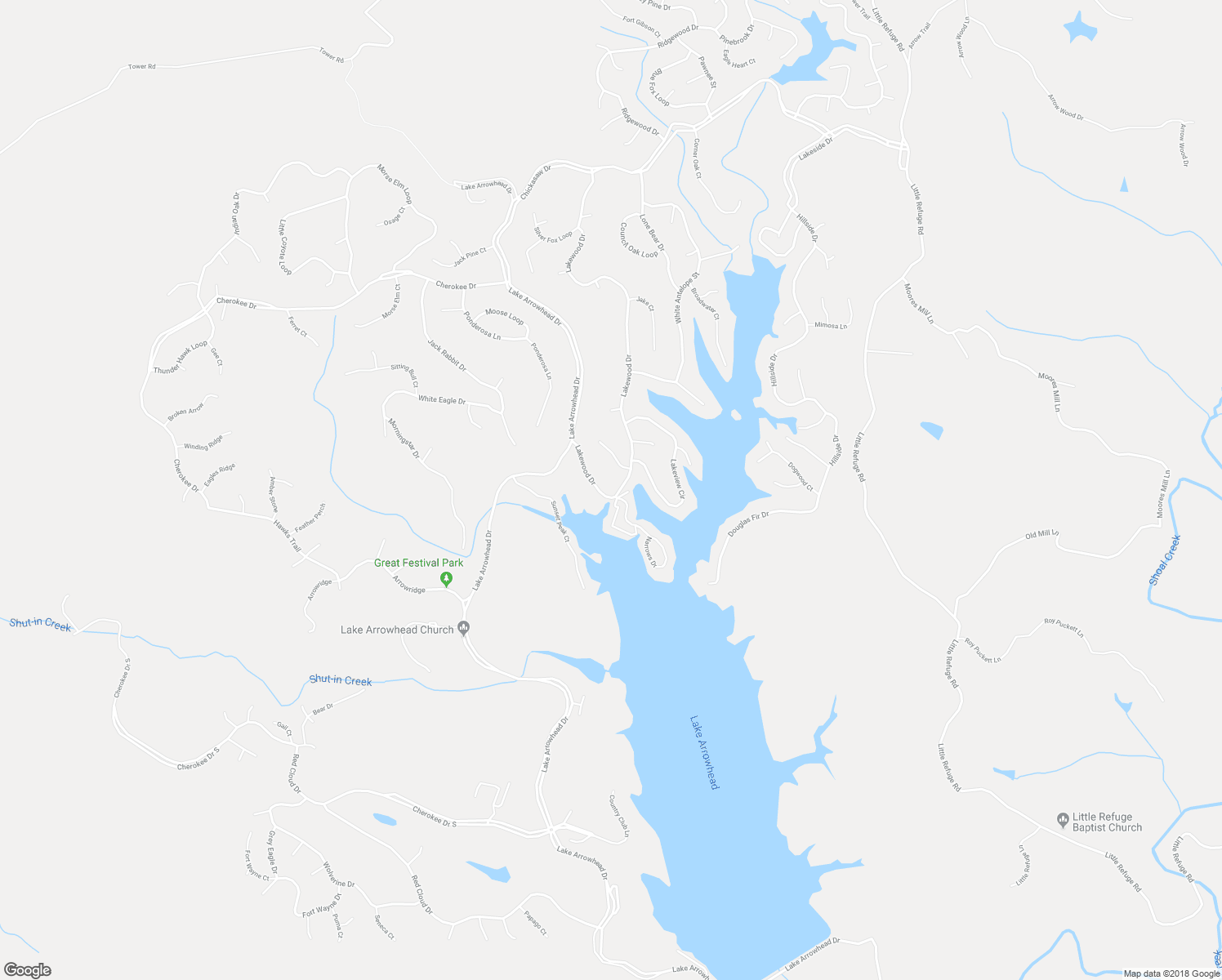 map of restaurants, bars, coffee shops, grocery stores, and more near 306 Lakewood Drive in Waleska