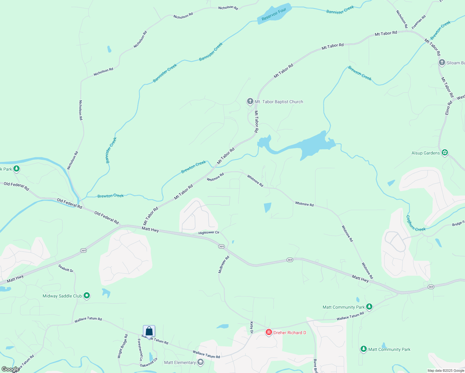 map of restaurants, bars, coffee shops, grocery stores, and more near 7685 Homer Drive in Cumming
