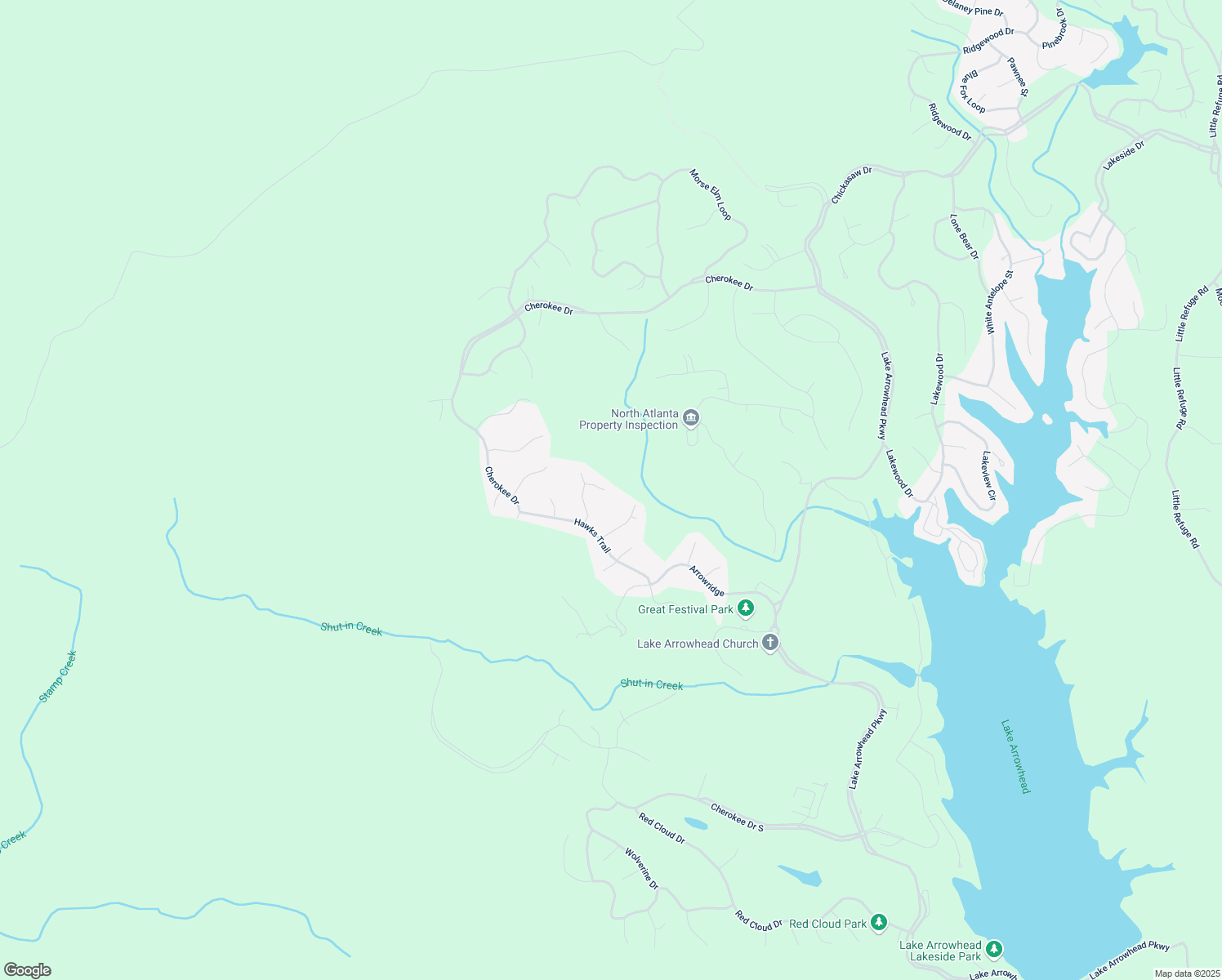 map of restaurants, bars, coffee shops, grocery stores, and more near 609 High Waters in Waleska