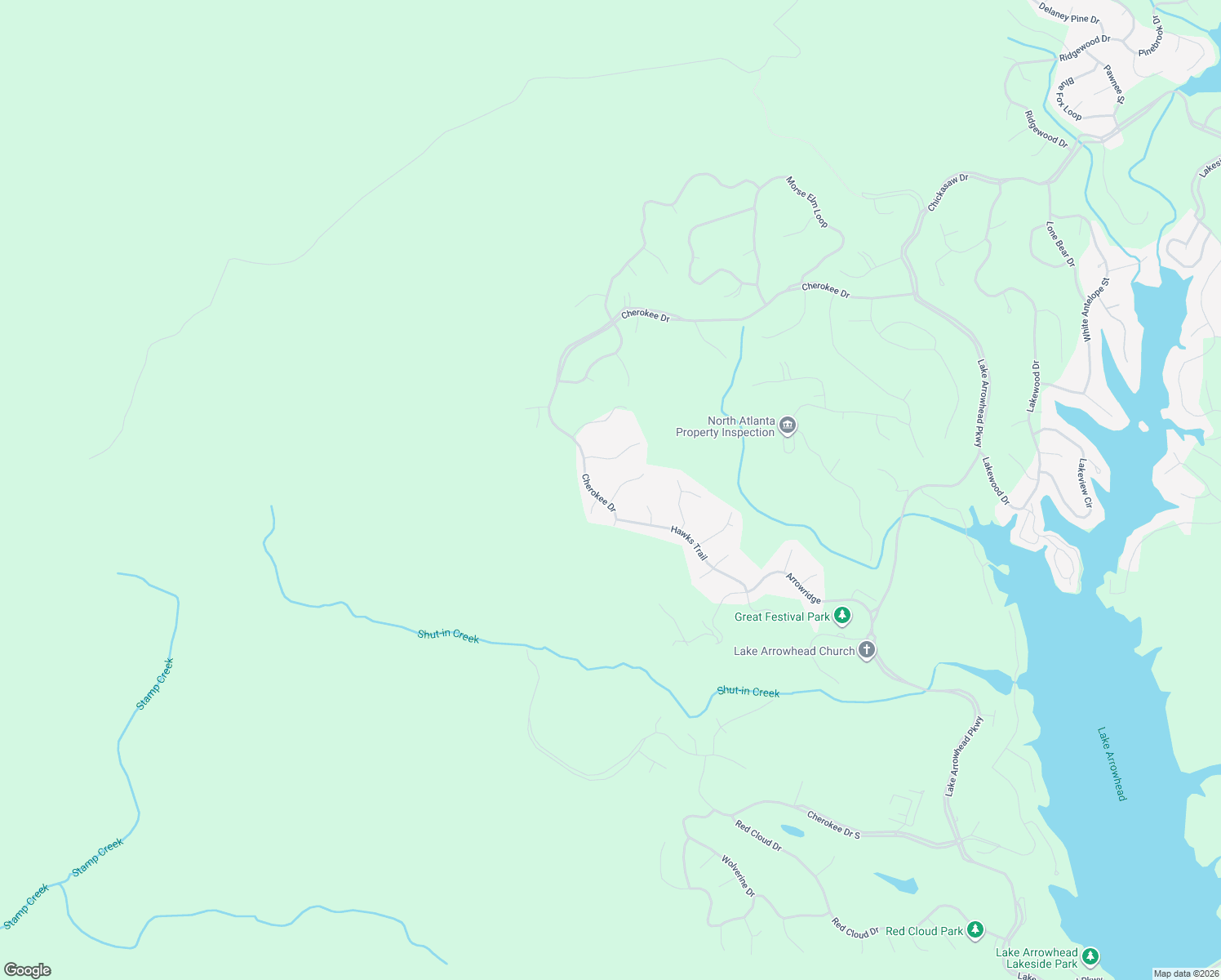 map of restaurants, bars, coffee shops, grocery stores, and more near 2003 Eagles Ridge in Waleska