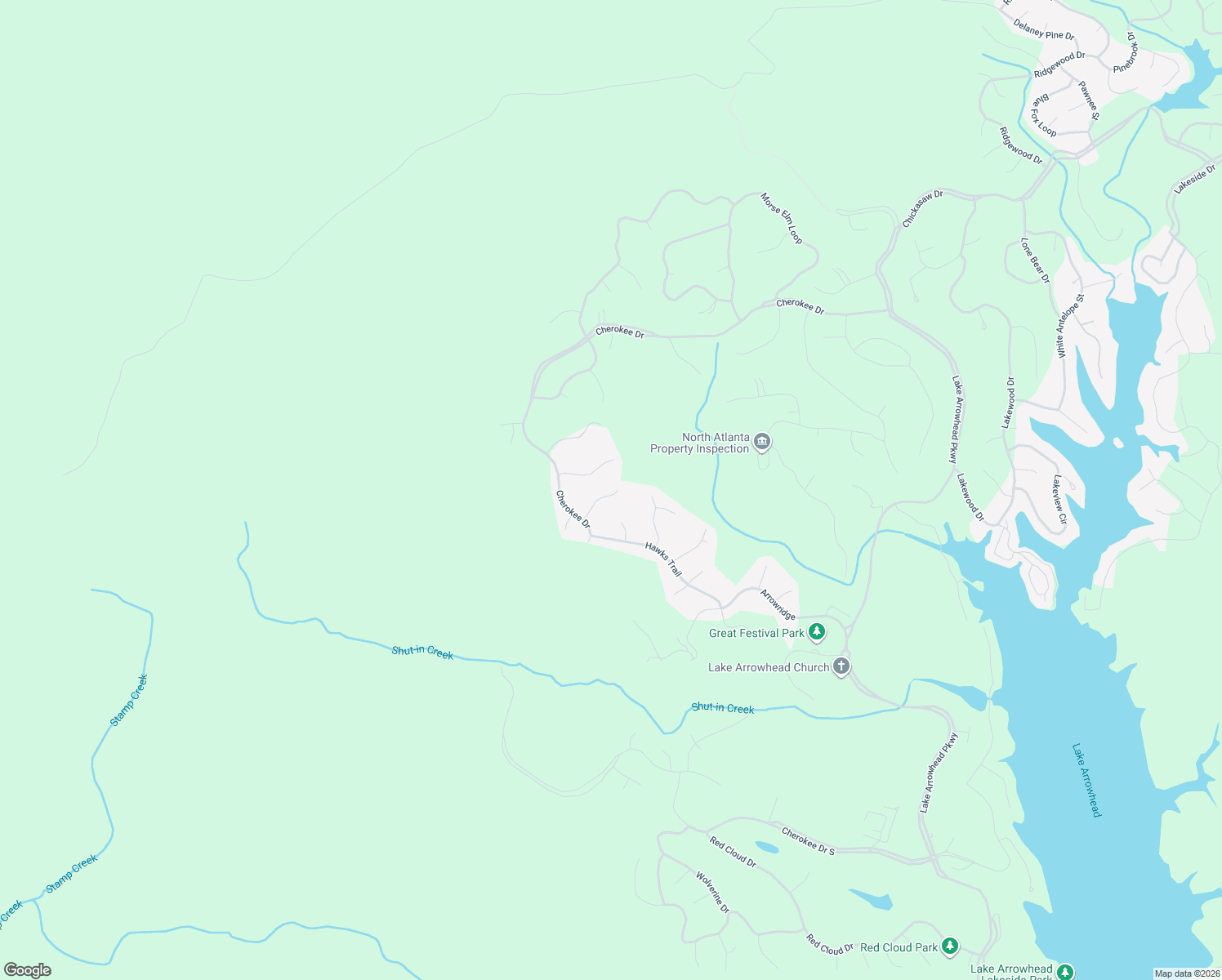 map of restaurants, bars, coffee shops, grocery stores, and more near 3022 Winding Ridge in Waleska