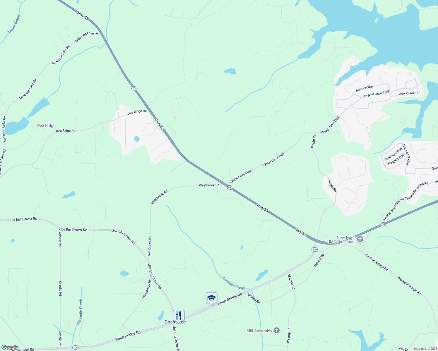 map of restaurants, bars, coffee shops, grocery stores, and more near 5615 Gayle Trail in Gainesville