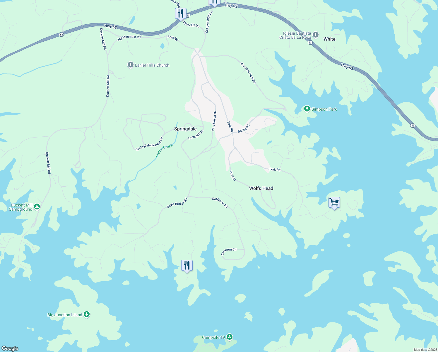 map of restaurants, bars, coffee shops, grocery stores, and more near 3616 Castoff Court in Gainesville