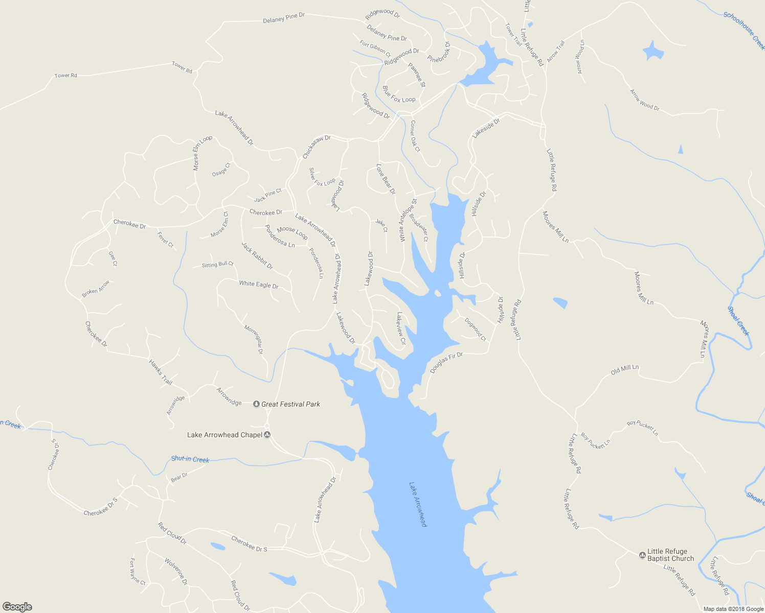 map of restaurants, bars, coffee shops, grocery stores, and more near 109 Silver Fir Court in Waleska