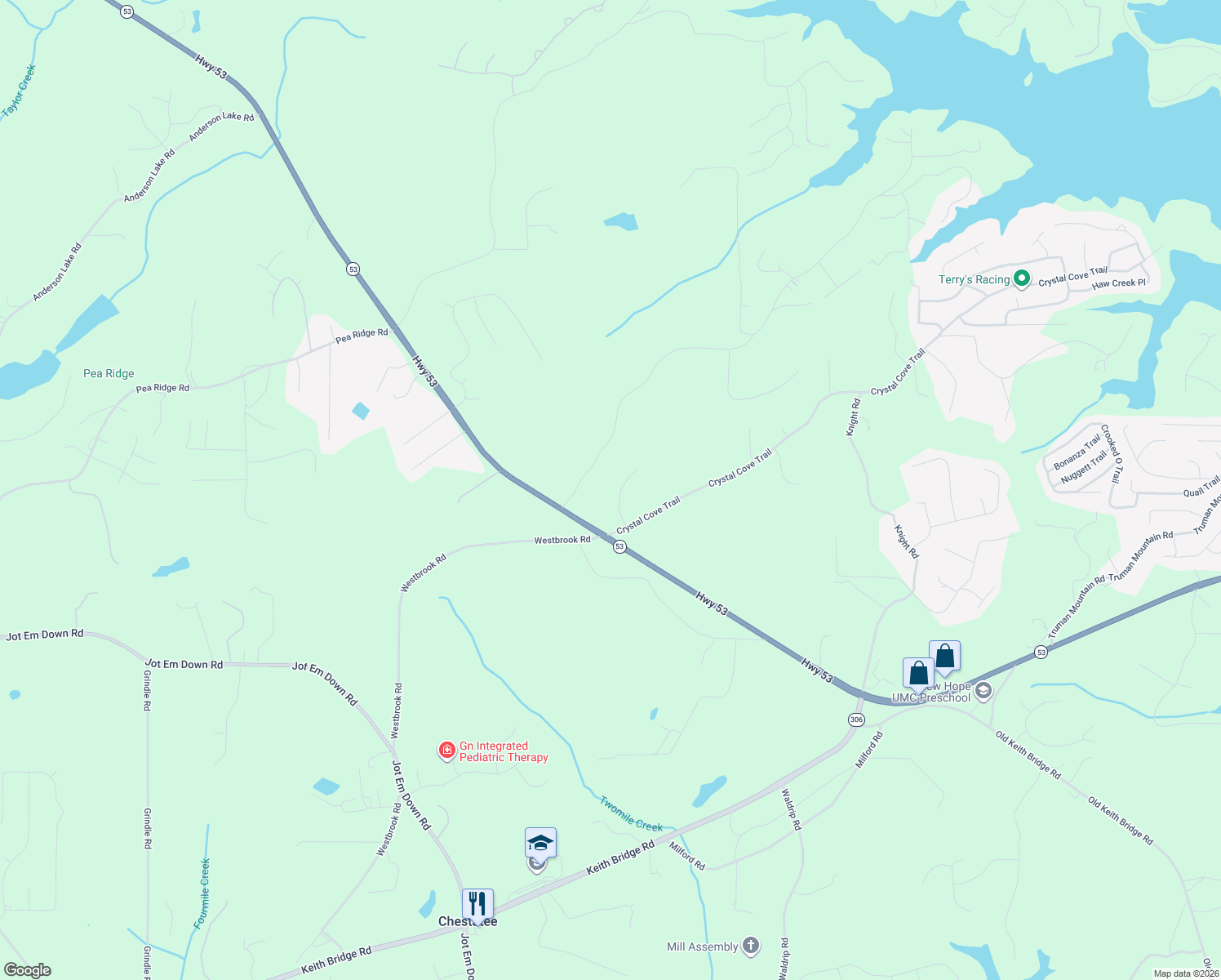 map of restaurants, bars, coffee shops, grocery stores, and more near 5625 Gayle Trail in Gainesville