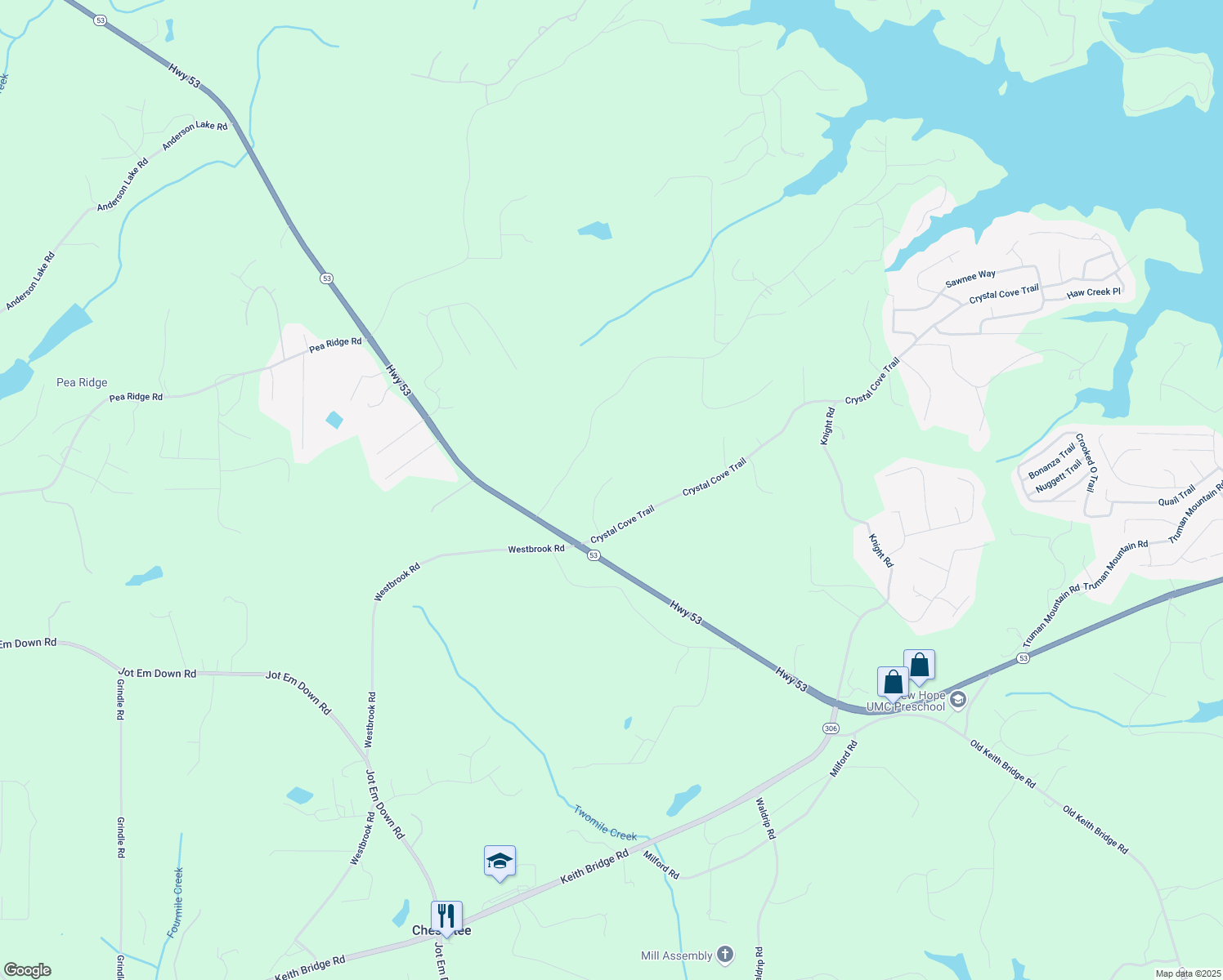 map of restaurants, bars, coffee shops, grocery stores, and more near 5660 Gayle Trail in Gainesville