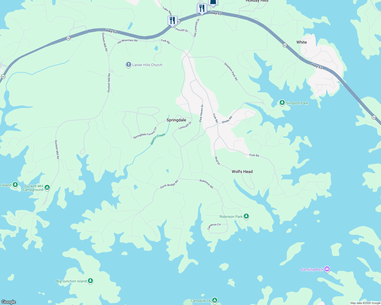 map of restaurants, bars, coffee shops, grocery stores, and more near 3642 Galley Court in Gainesville