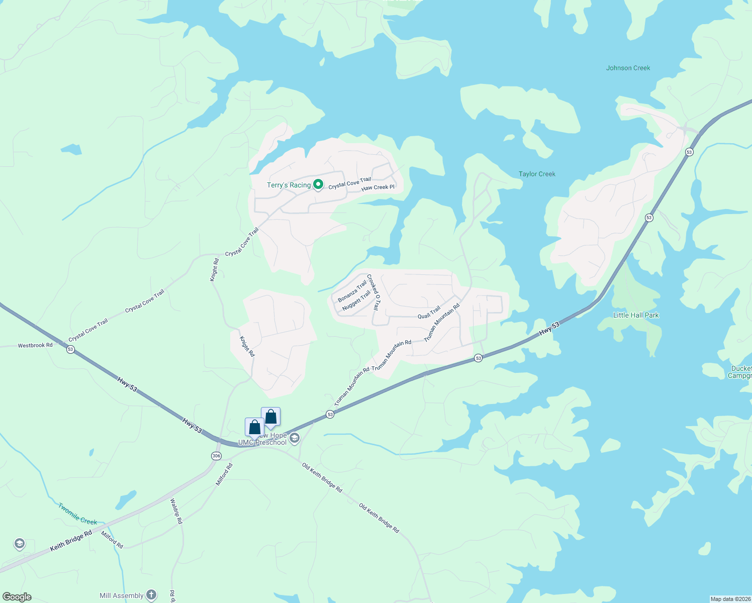 map of restaurants, bars, coffee shops, grocery stores, and more near 6225 Gold Dust Trail in Gainesville