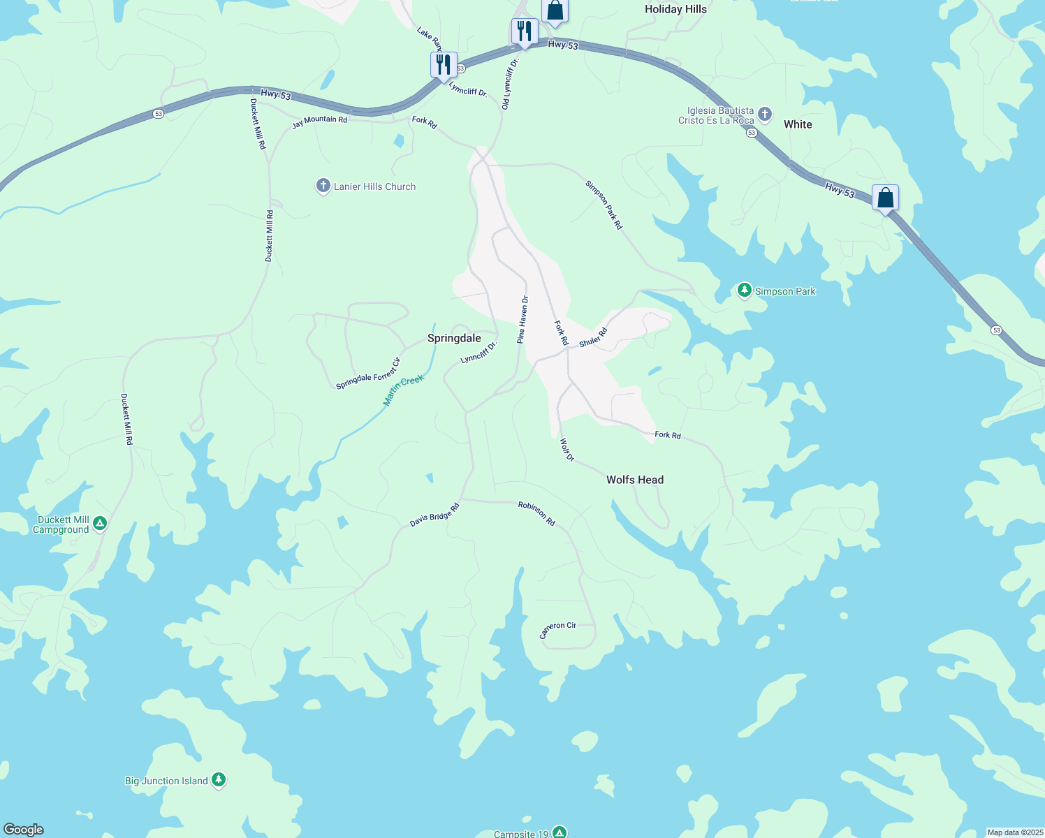 map of restaurants, bars, coffee shops, grocery stores, and more near 3636 Castoff Court in Gainesville